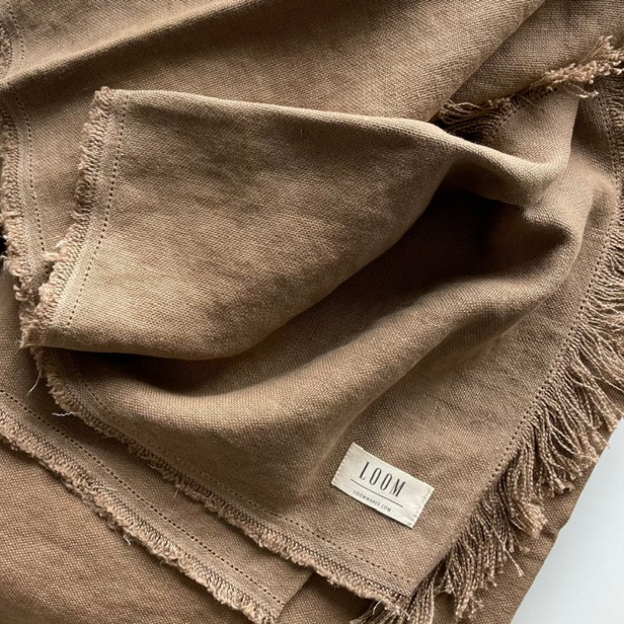 LOOMWARES NZ COVE LINEN BLANKET - TAN