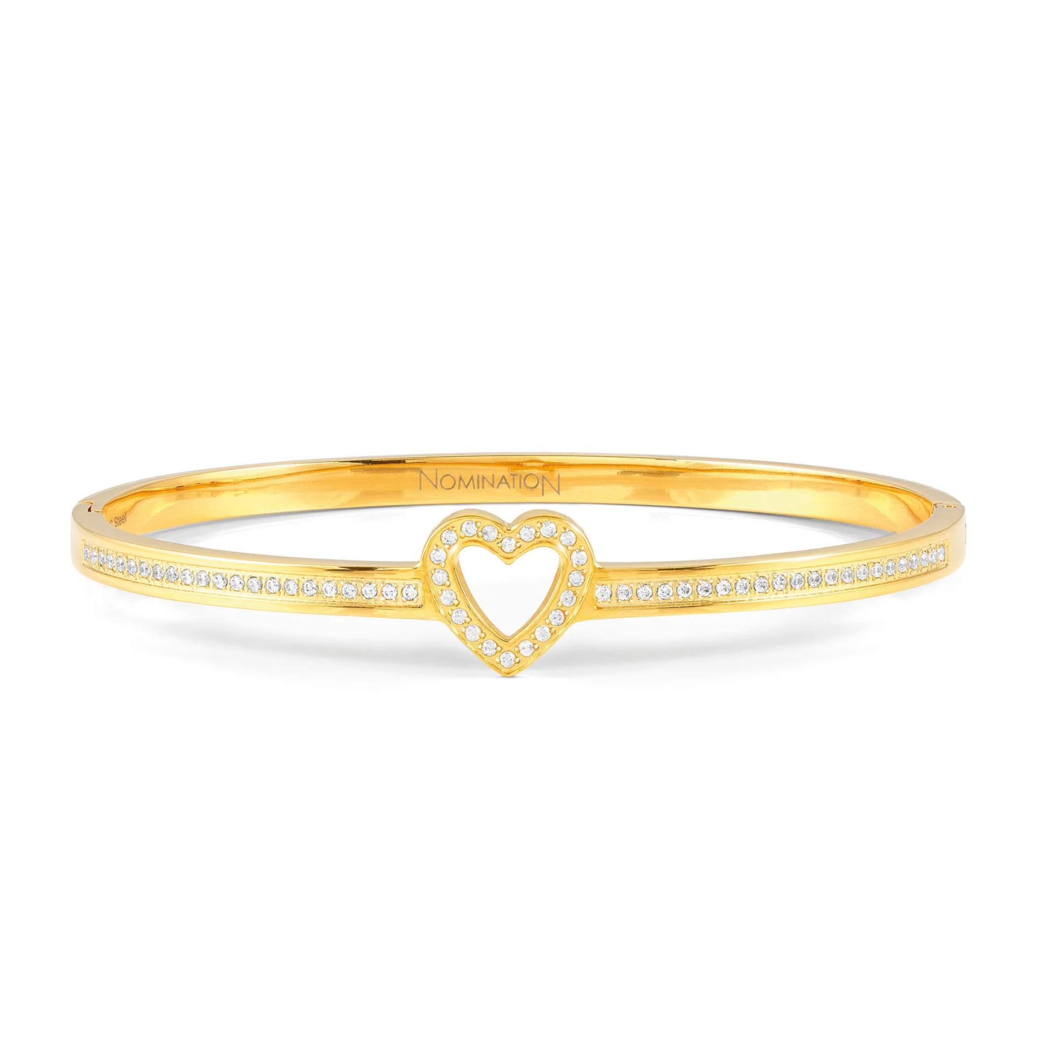 PRETTY BANGLES 029501/02/006 GOLD HEART WITH CZ
