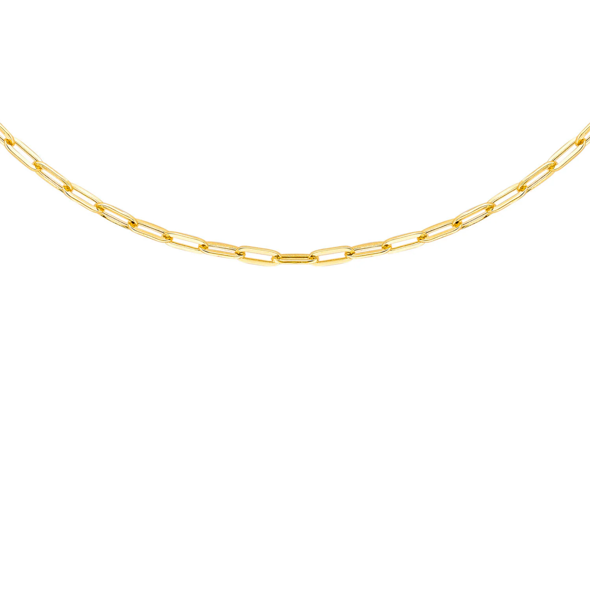9K YELLOW GOLD PAPER CHAIN NECKLACE 50CM