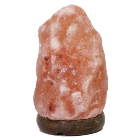 NATURAL SHAPED HIMALAYAN SALT LAMP ON TIMBER BASE