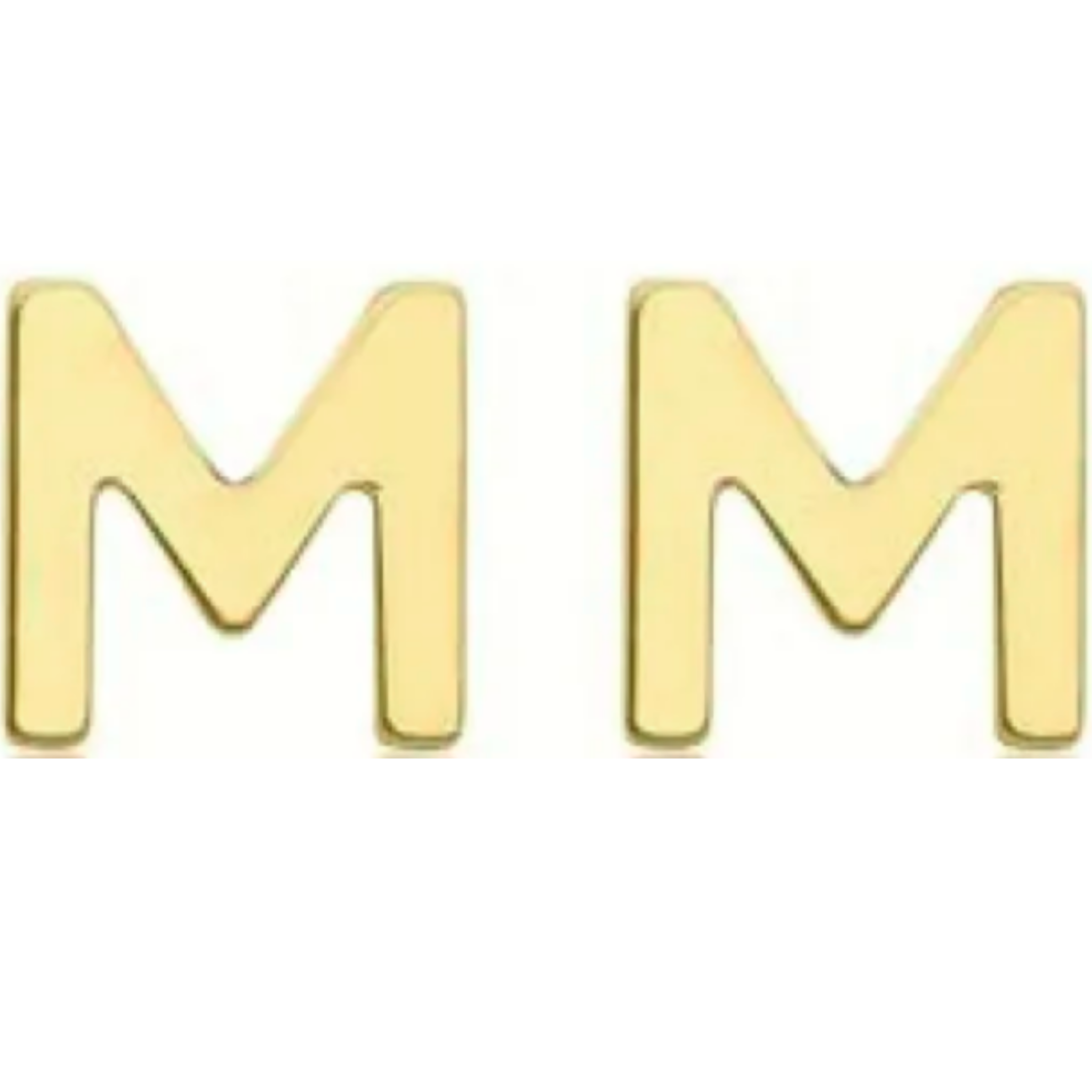 YELLOW GOLD INITIAL STUD EARRINGS ' M'