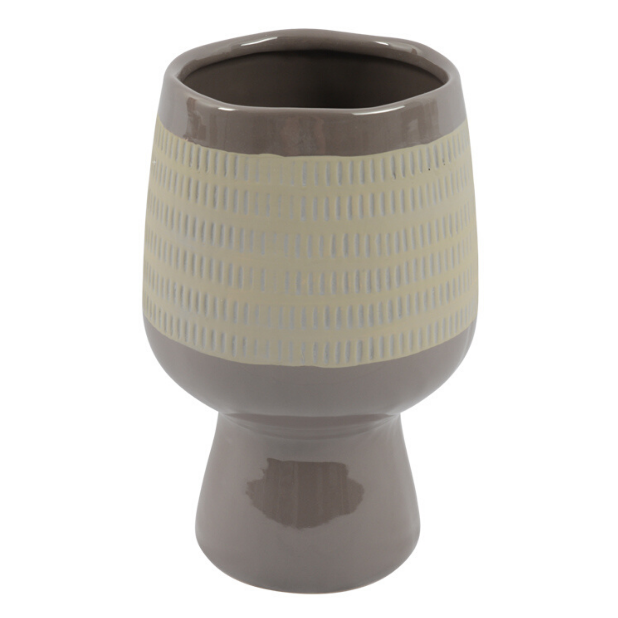 PLANTER / POT CERAMIC LATTE 15.5 X 24CM