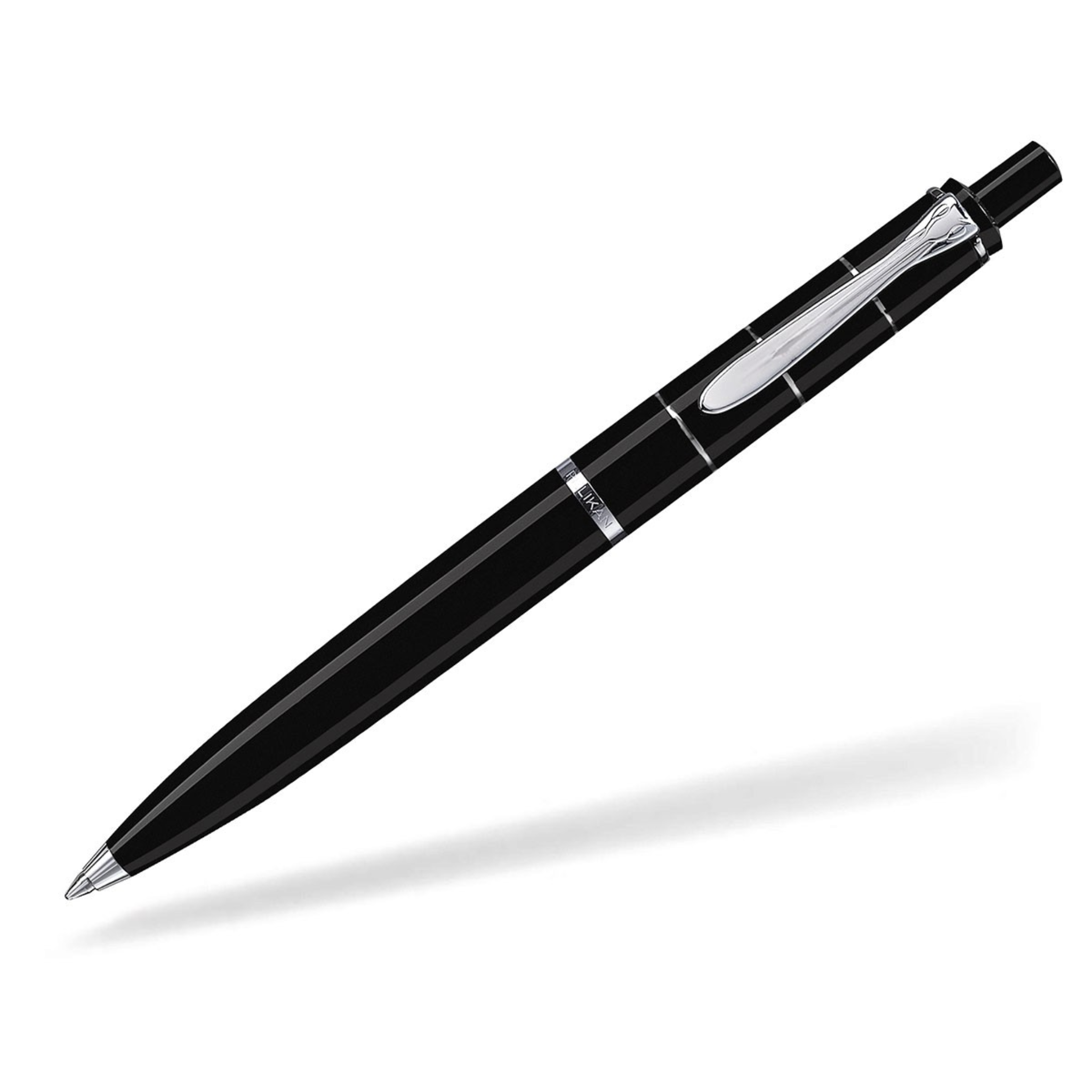 PELIKAN K215 BALLPOINT PEN CHROME RINGS - BLACK