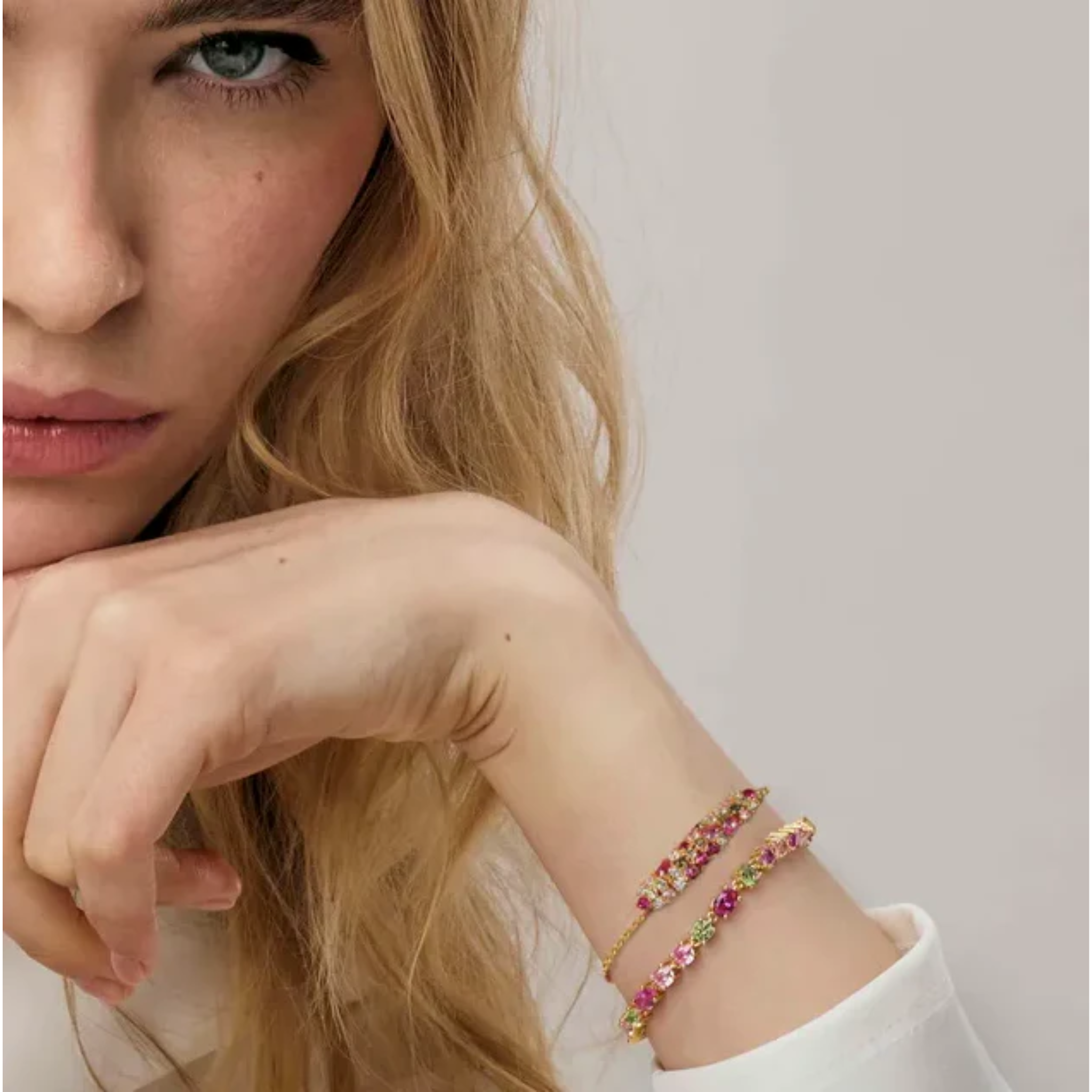 MOSAICA BRACELET - ROSE GOLD, WHITE & PINK CZ