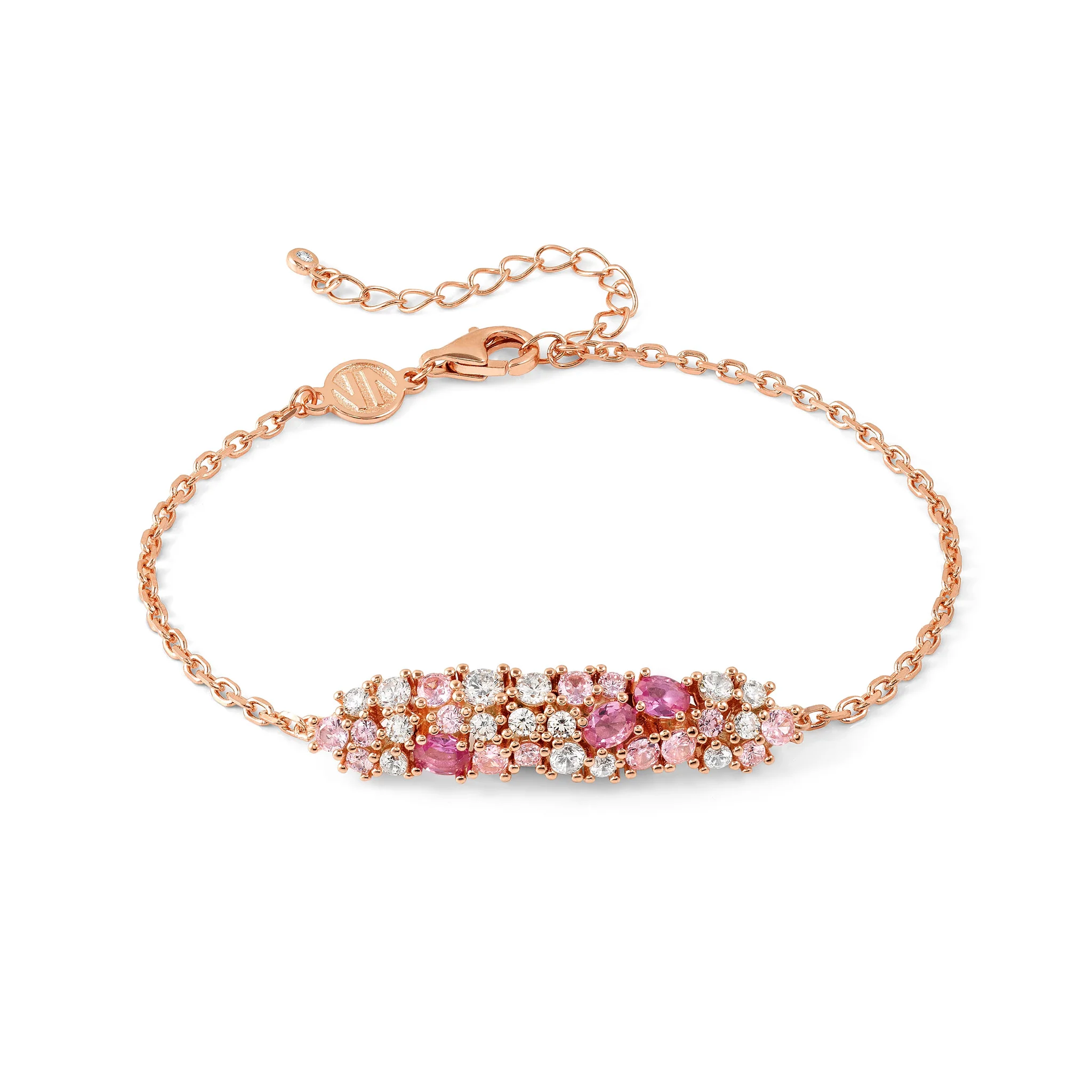 MOSAICA BRACELET 241603/011 ROSE GOLD & PINK CZ CLUSTER