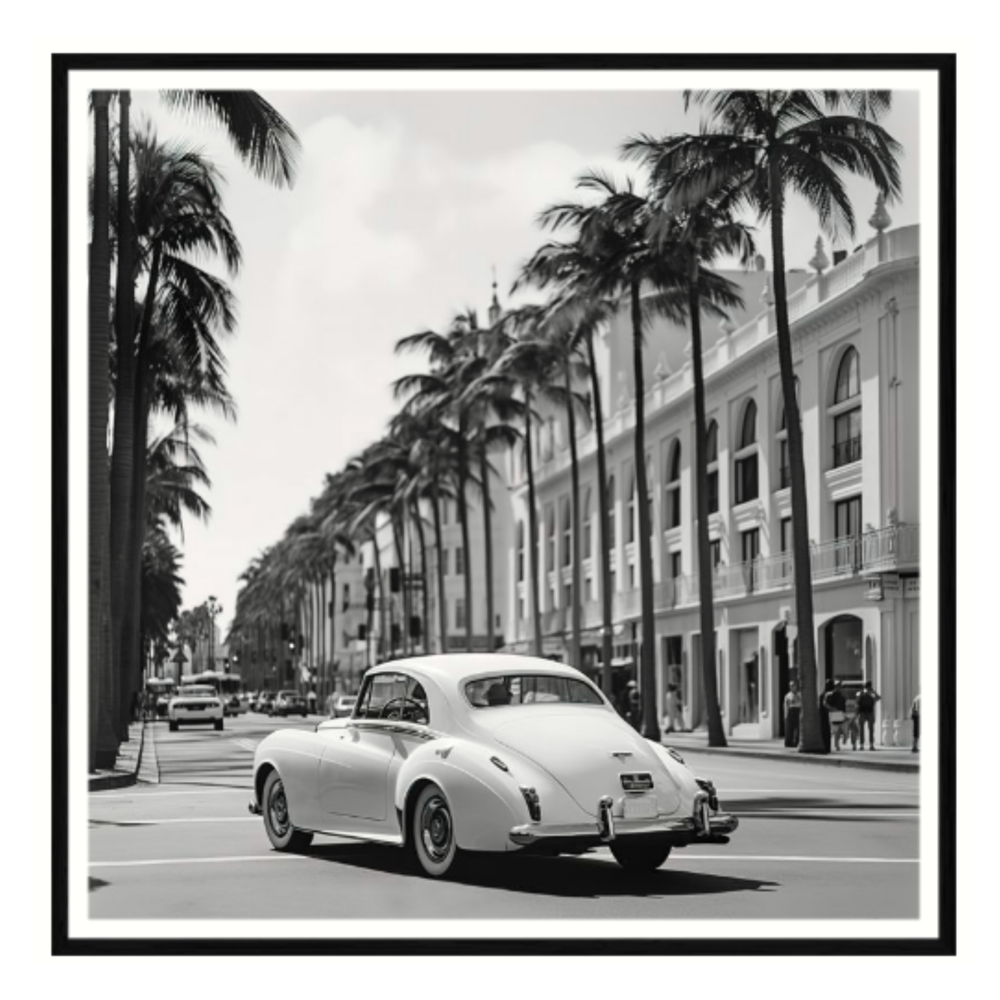 'LINCOLN DRIVE' OPEN GRAIN BLACK BOX FRAME WHITE BORDER 812CM