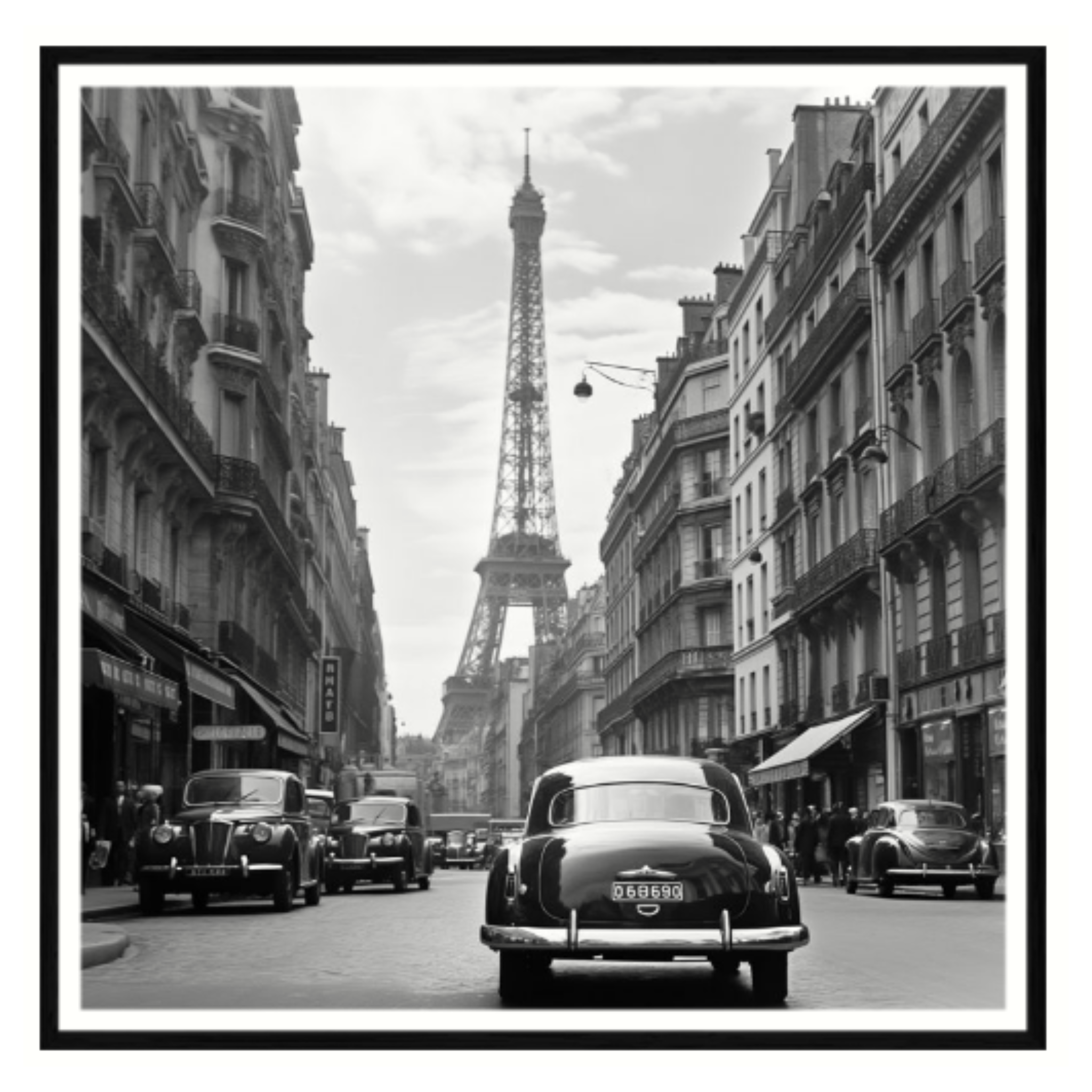 'PARIS DRIVE' OPEN GRAIN BLACK BOX FRAME WHITE BORDER 812CM
