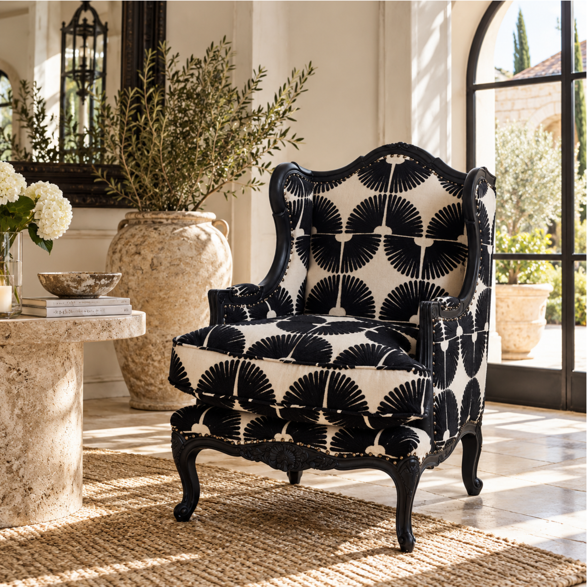 RUBY STAR UPHOLSTERED WING BACK CHAIR
