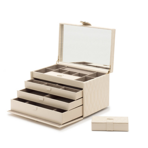 WOLF CAROLINE EXTRA LARGE JEWELLERY CASE - IVORY