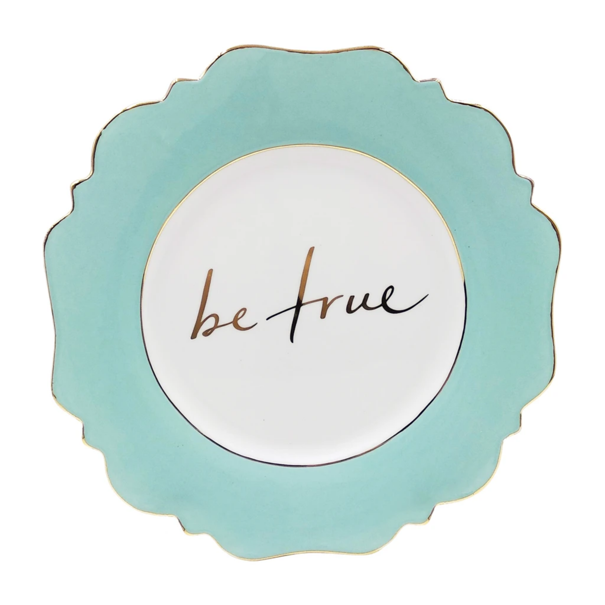 PALE BLUE ''BE TRUE' OVERSIZED SIDE PLATE