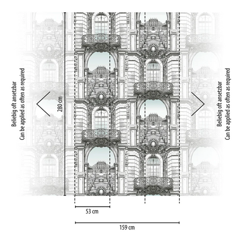 GAUDI FACADE 393111 WALLPAPER - GREY BLACK WHITE