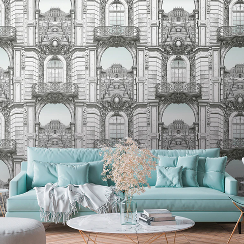 GAUDI FACADE 393111 WALLPAPER - GREY BLACK WHITE