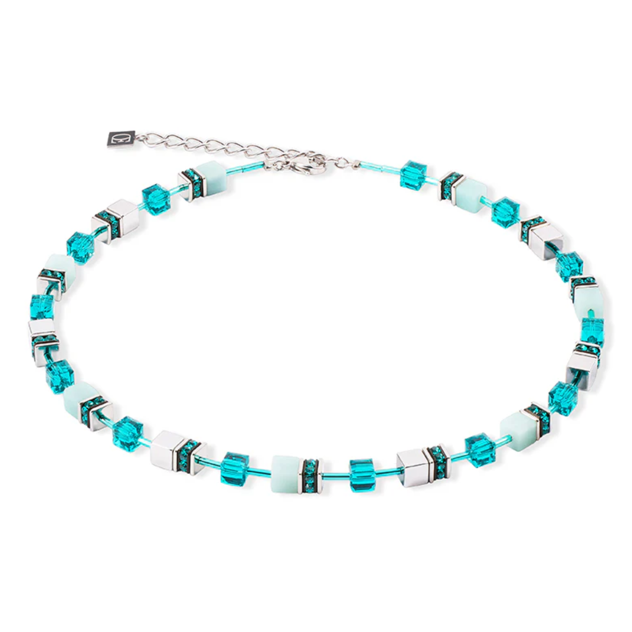 COEUR DE LION GEOCUBE AMAZONITE TURQUOISE NECKLACE 4010/10-0548