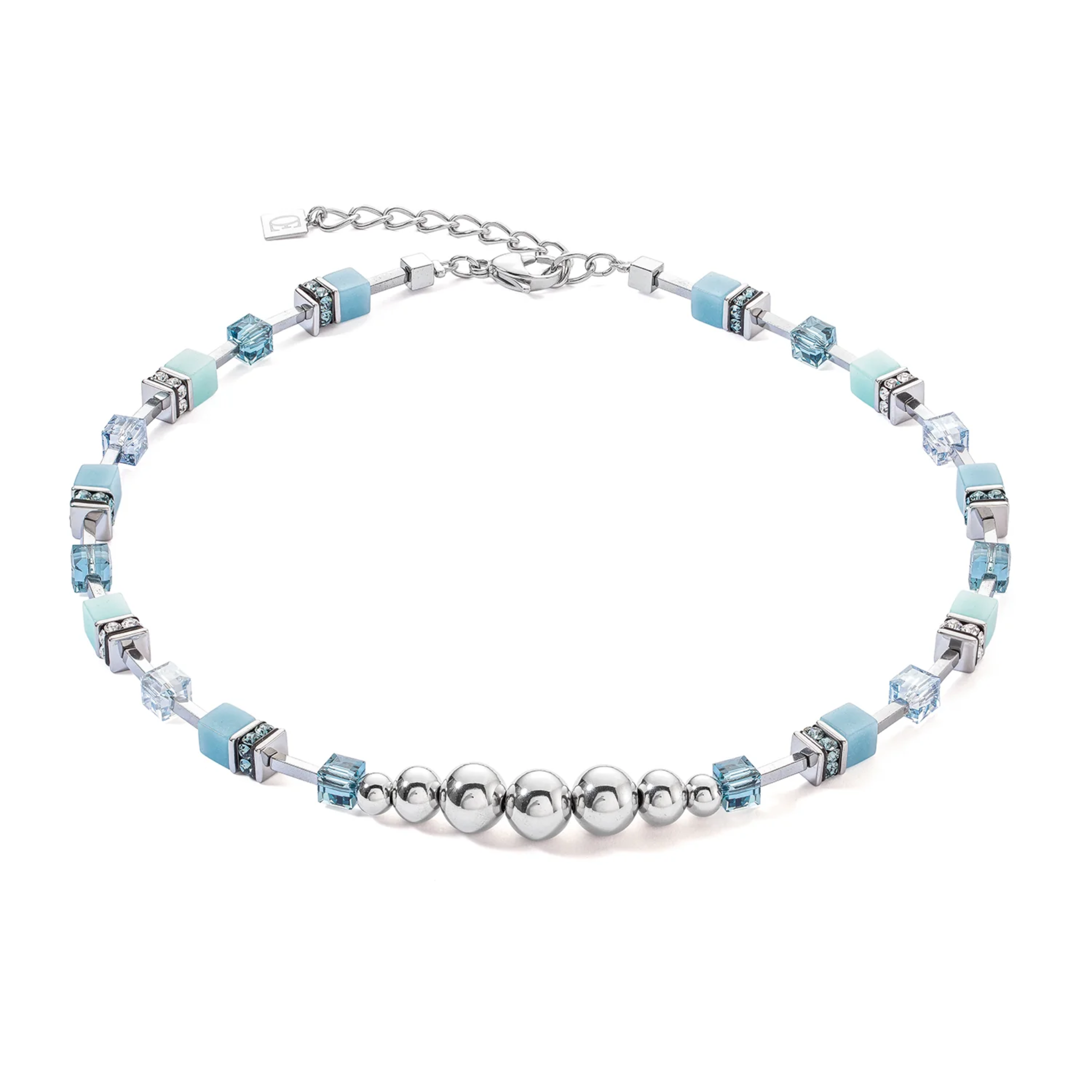 GEOCUBE FUSION SPHERES SKY BLUE NECKLACE 4082/10_0720