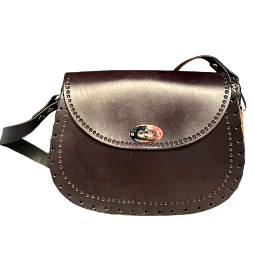 TIGGY MANOR HOBO BLACK LEATHER BAG