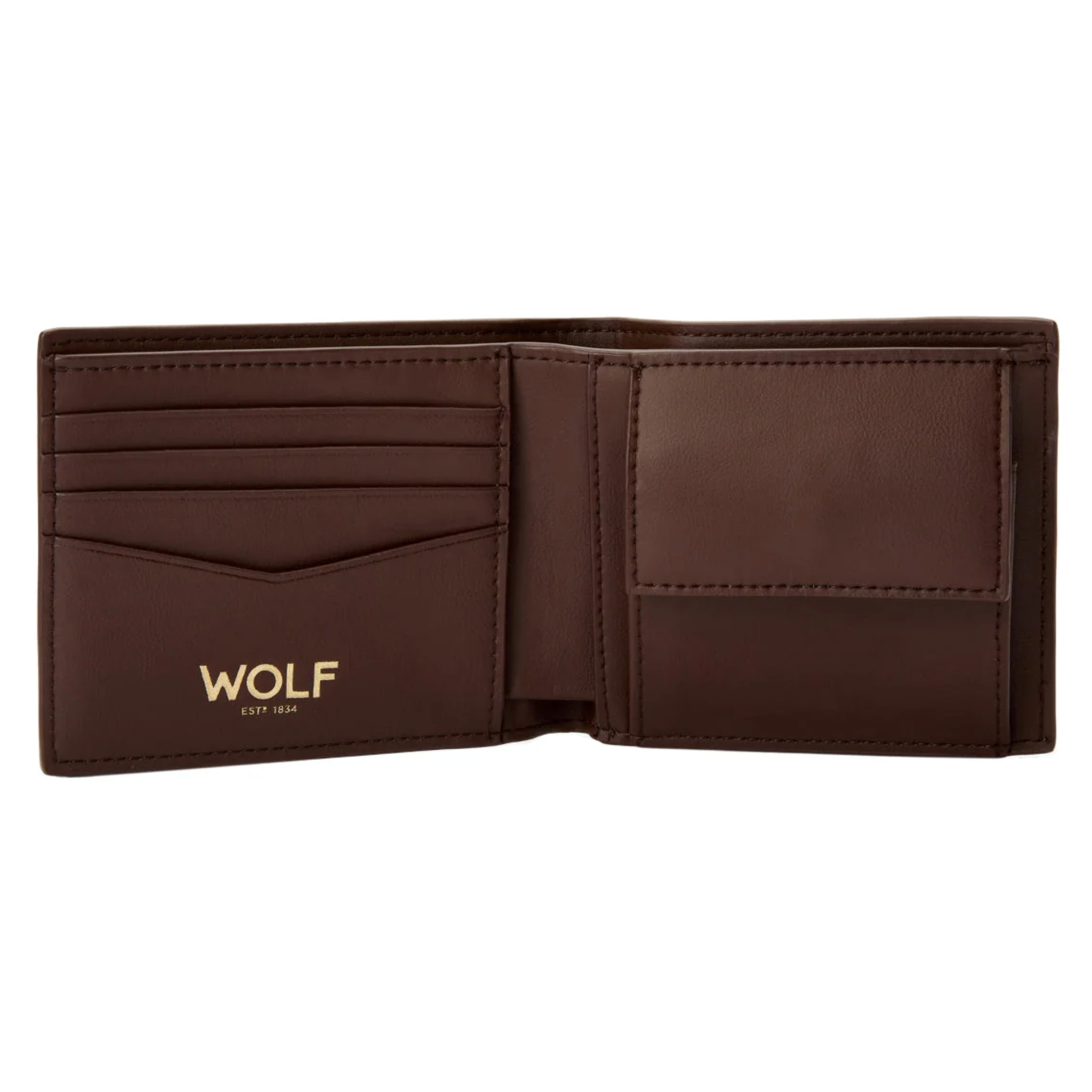 WOLF SIGNATURE BILLFOLD & COIN WALLET - BROWN