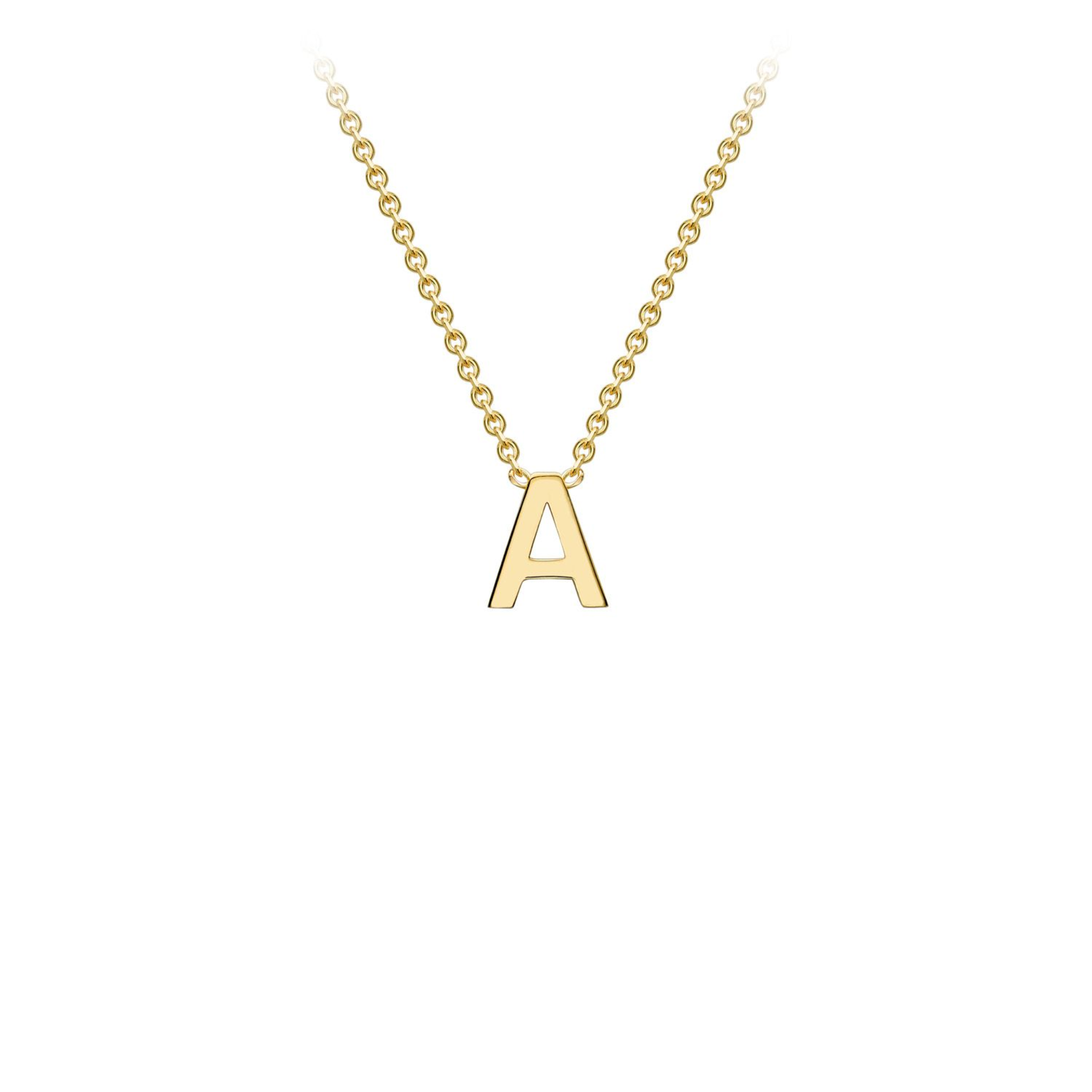 'A'  INITIAL ADJUSTABLE NECKLACE - 9K YELLOW GOLD