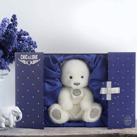 BAILEY BEAR LARGE HEART - SWAROVSKI CRYSTALS
