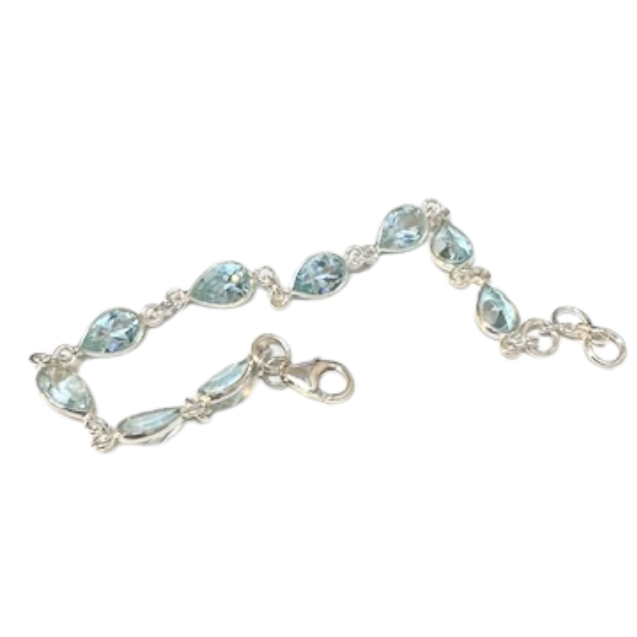 BABY BLUE TOPAZ ON 925 STERLING SILVER BRACELET