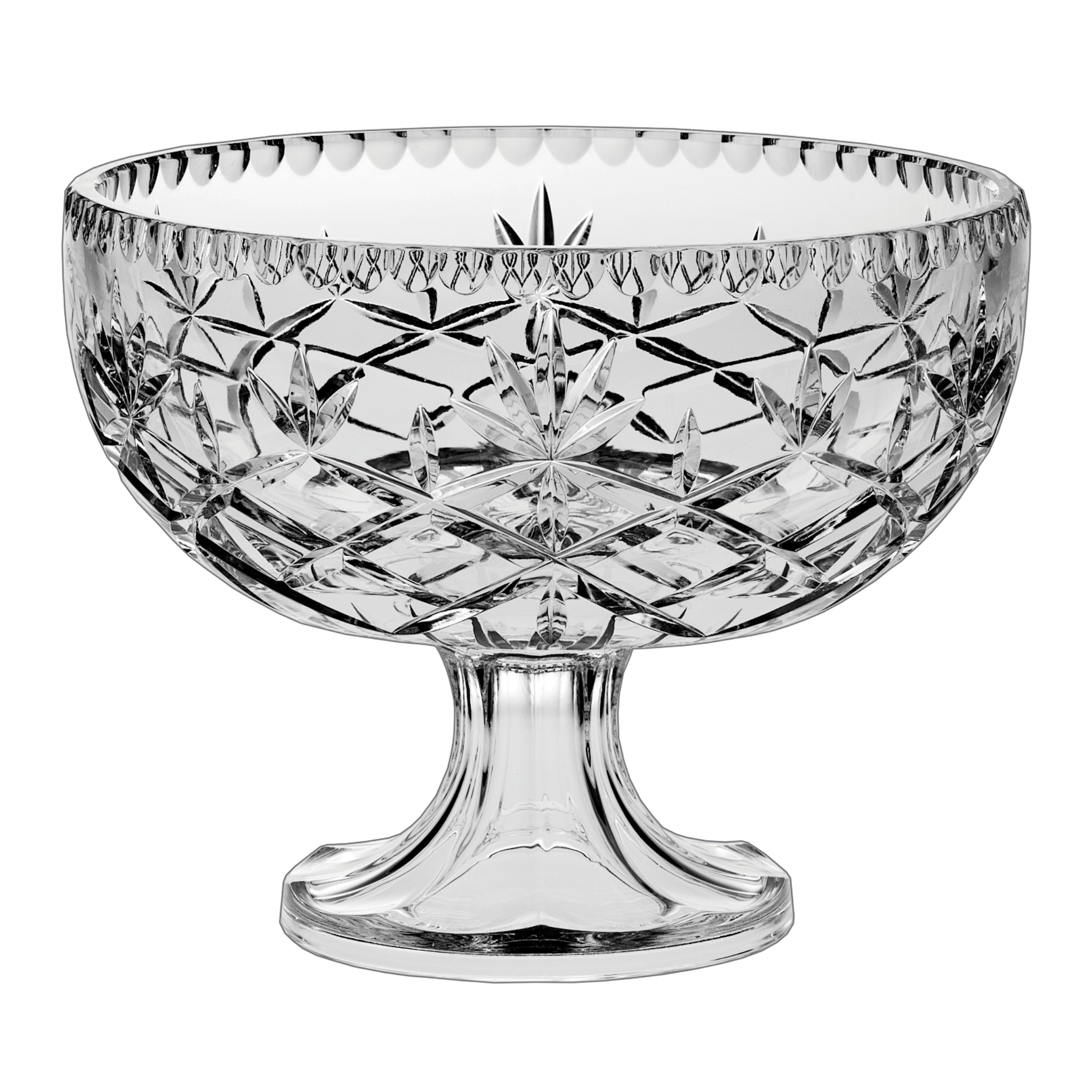BOHEMIA CRYSTAL FOOTED BOWL 23CM DIA