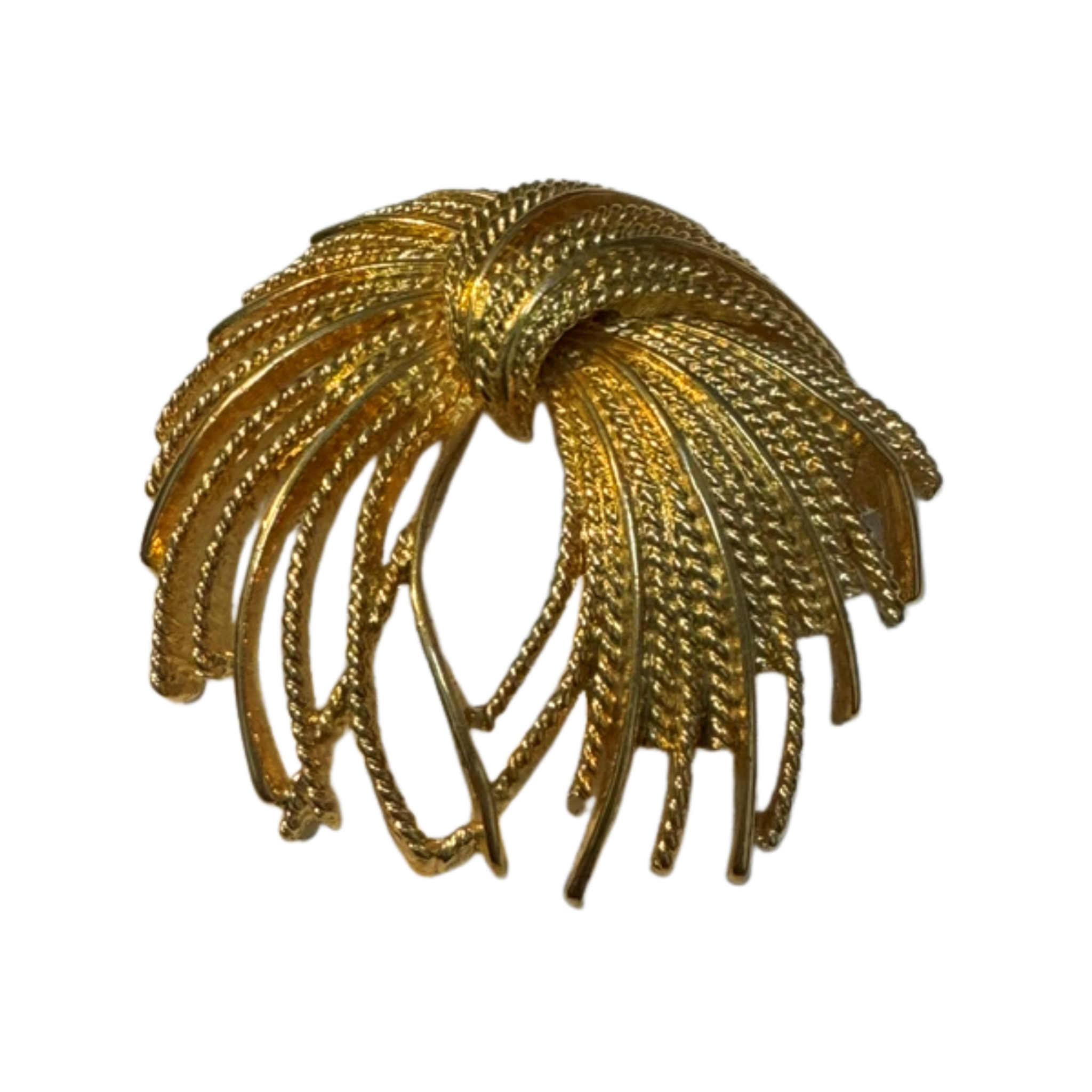 BROOCH VINTAGE STAMPED MONET GILDED CORDELIA SPRAY 1980'S