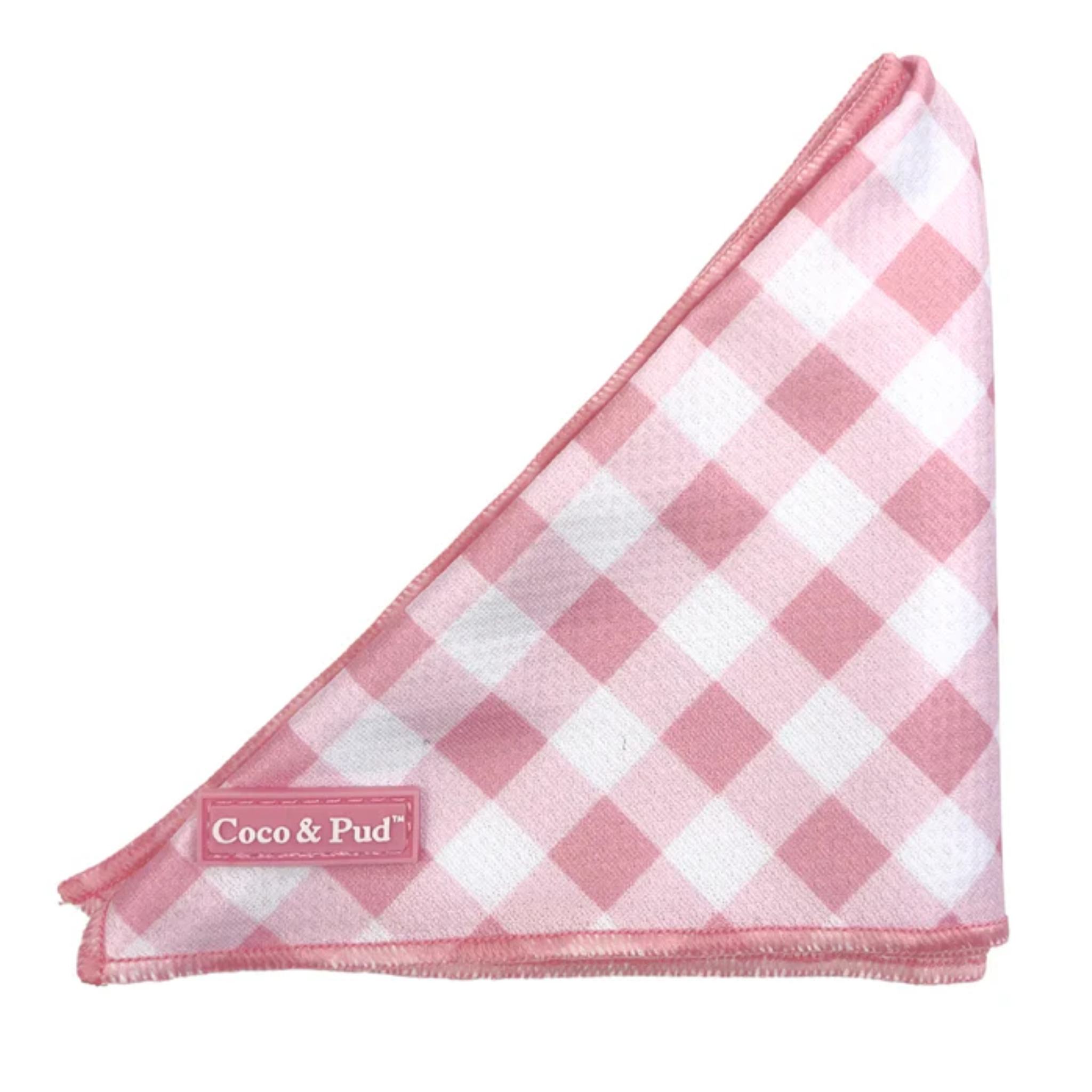 GINGHAM ROSE DOG BANDANA PINK ML