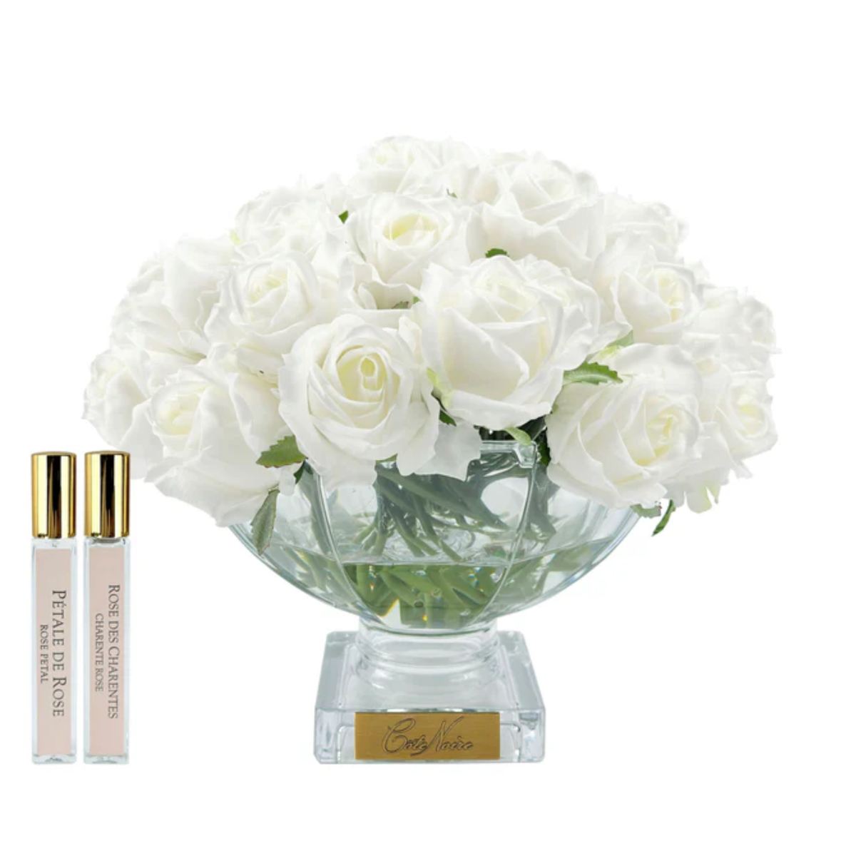 COTE NOIRE LUXURY CENTREPIECE 37 ROSE BUD BOUQUET - WHITE