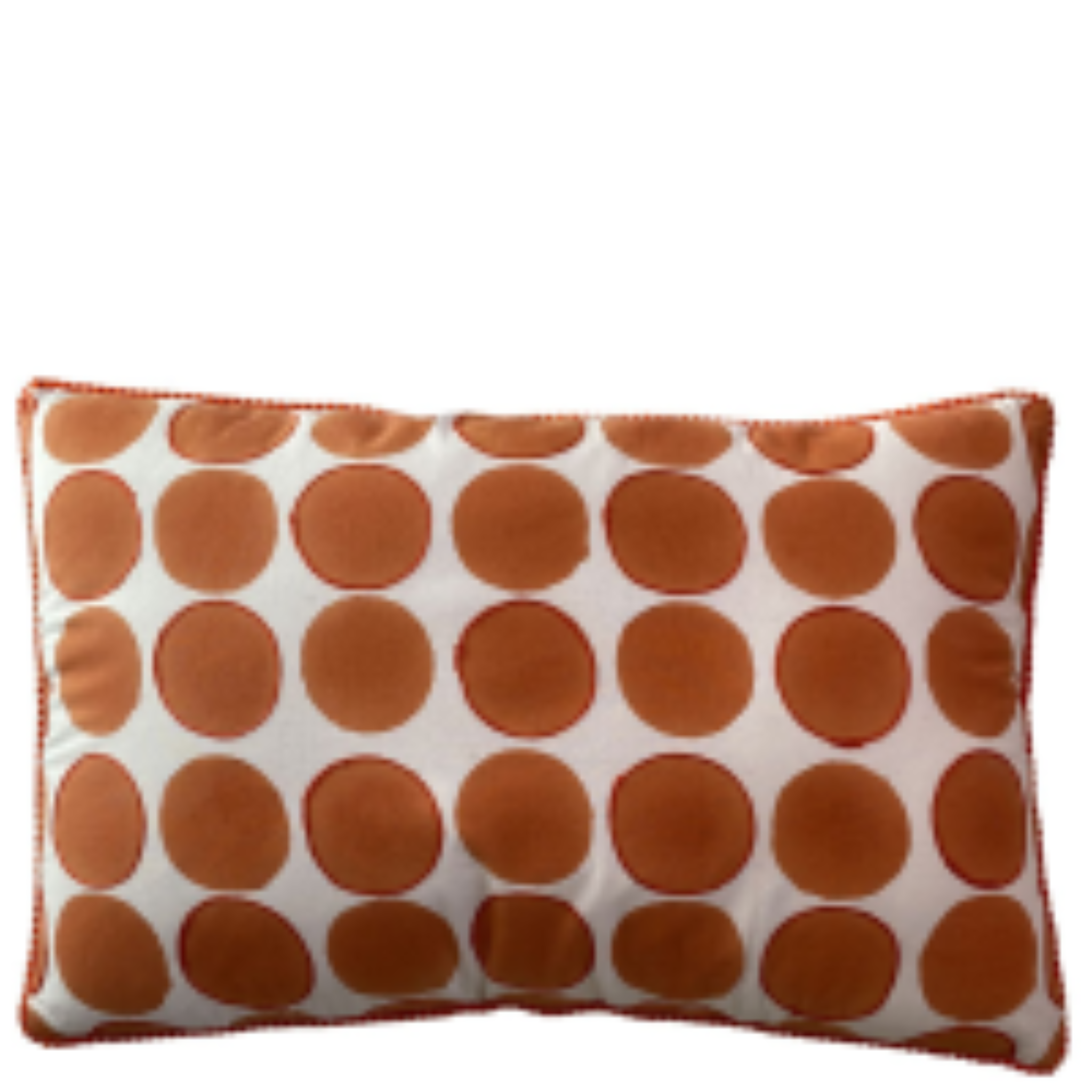ORANGE POLKA DOT BLOCKPRINT LUMBAR CUSHION