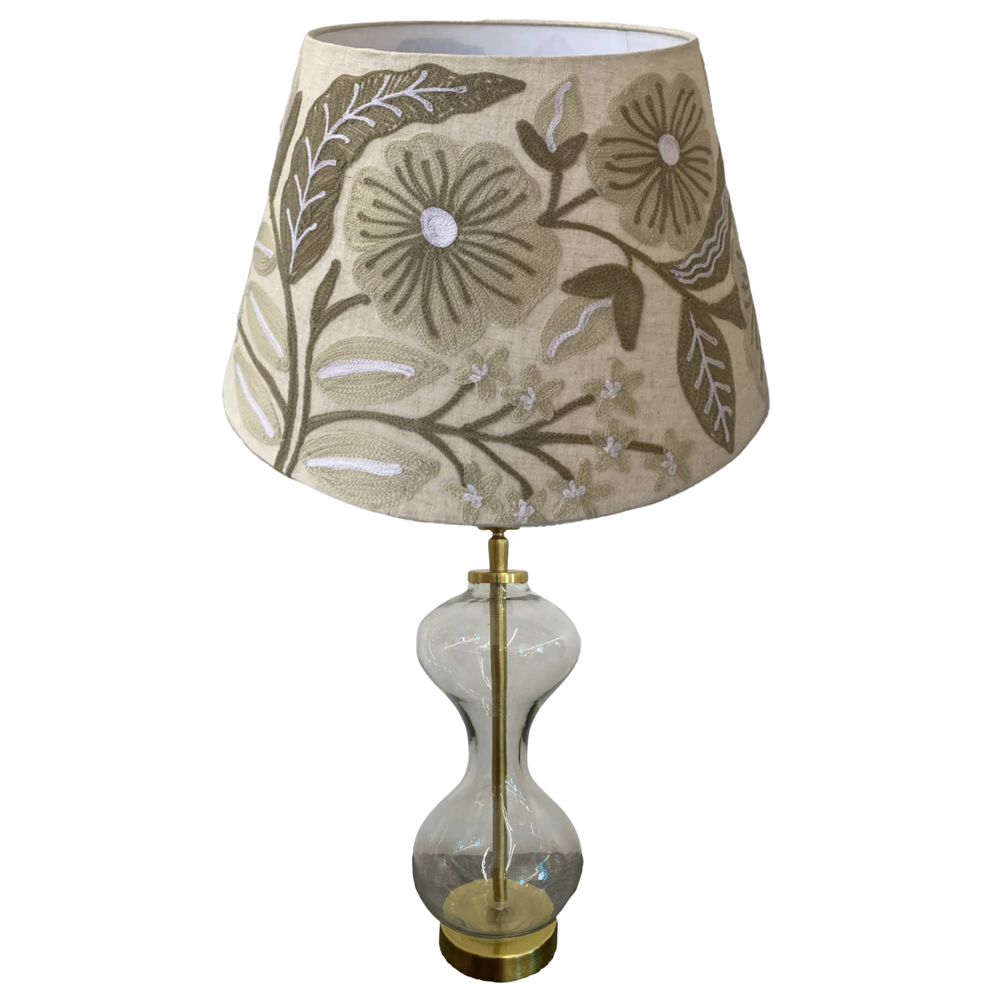 HOURGLASS TABLE LAMP WITH LINEN SHADE