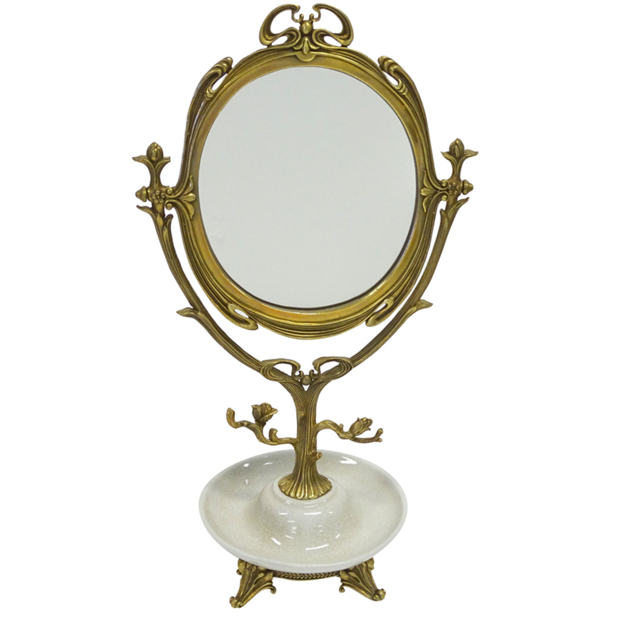 ALICE DRESSER MIRROR PORCELAIN AND BRASS