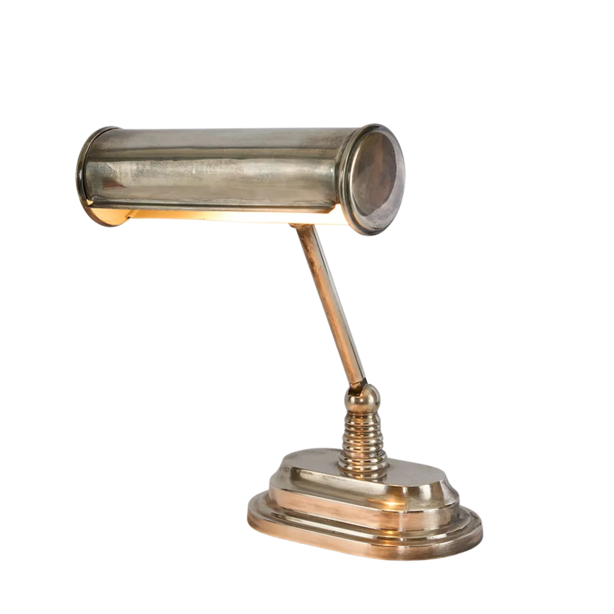 ANTIQUE SILVER BANKER DESK LAMP
