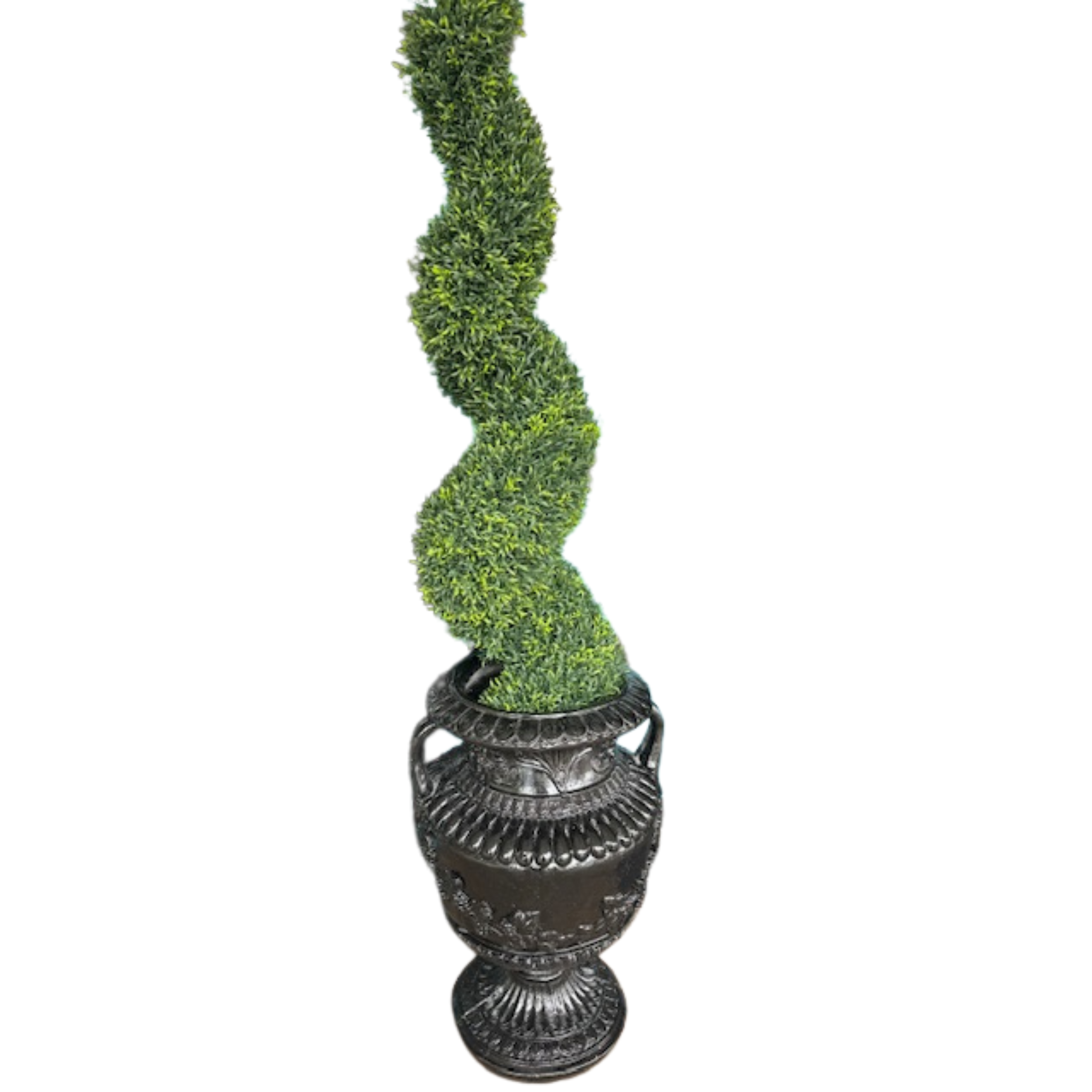 FRENCH PROVINCIAL URN & ROSEMARY SPIRAL FAUX TREE