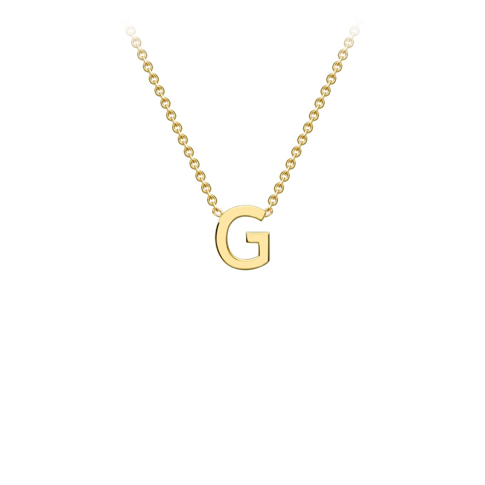 'G' INITIAL ADJUSTABLE NECKLACE - 9K YELLOW GOLD