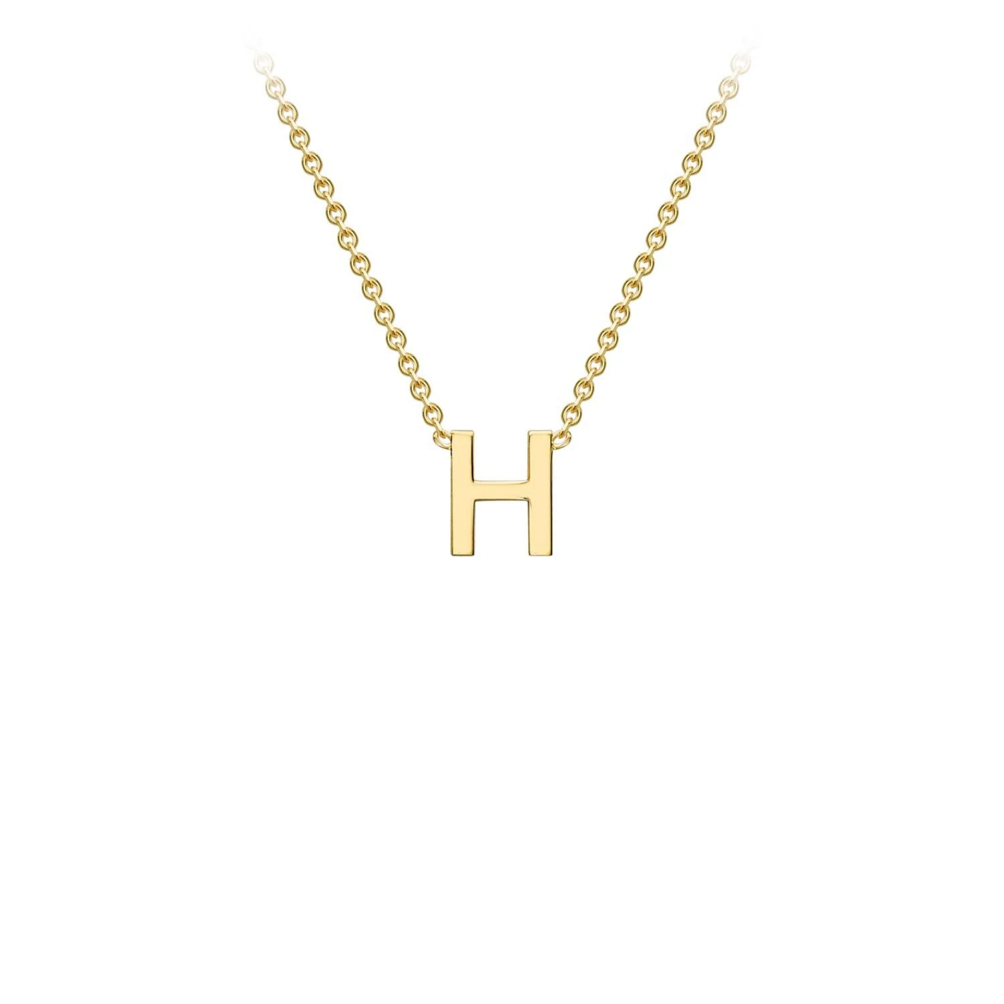 'H' INITIAL ADJUSTABLE NECKLACE - 9K YELLOW GOLD