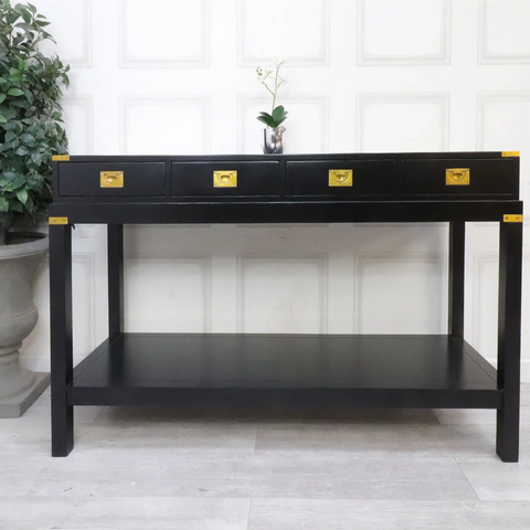 MANHATTAN AVENUE CAMPAIGN FOUR DRAWER CONSOLE TABLE