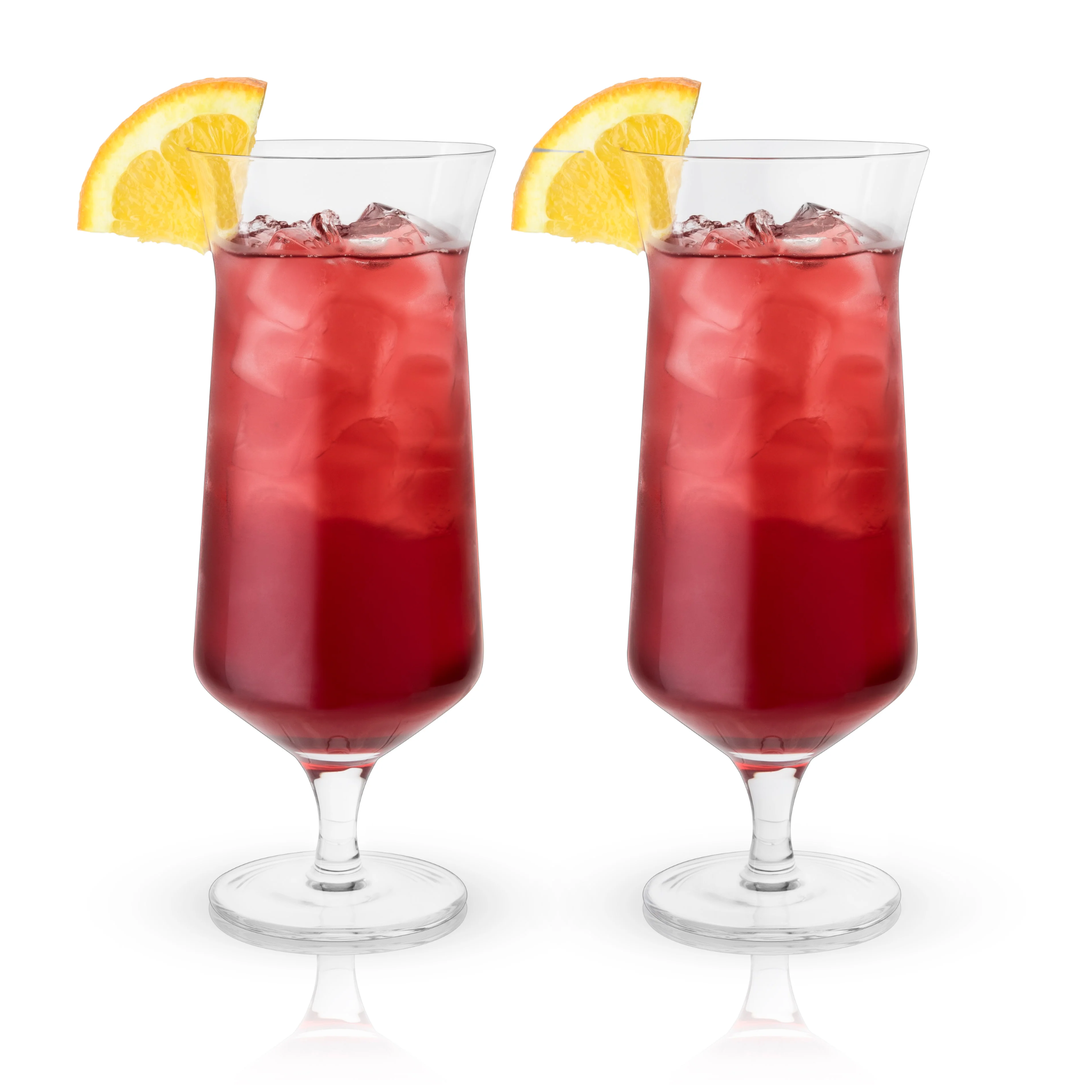 ANGLED LEAD FREE CRYSTAL HURRICANE GLASSES - VISKI