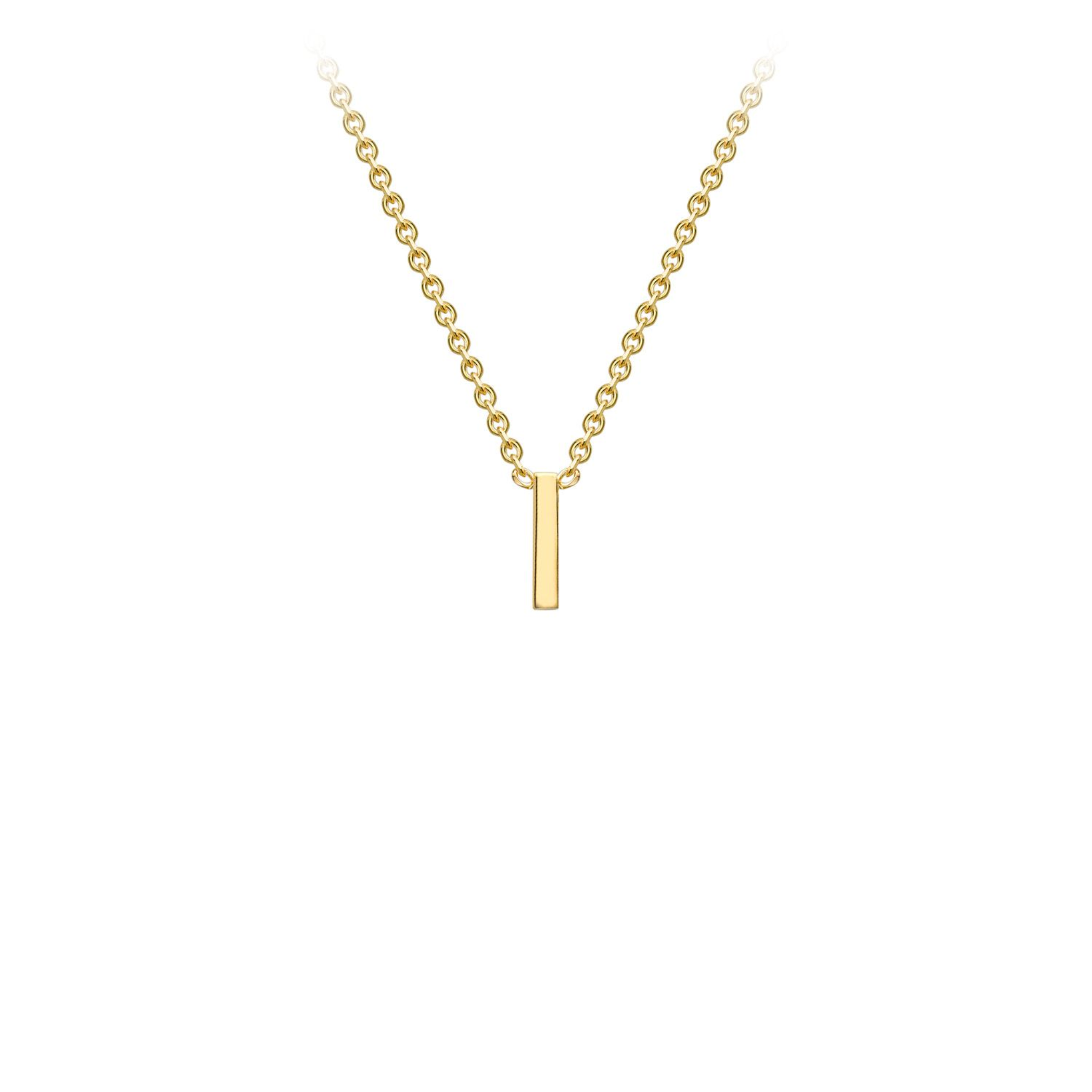 'I' INITIAL ADJUSTABLE NECKLACE - 9K YELLOW GOLD