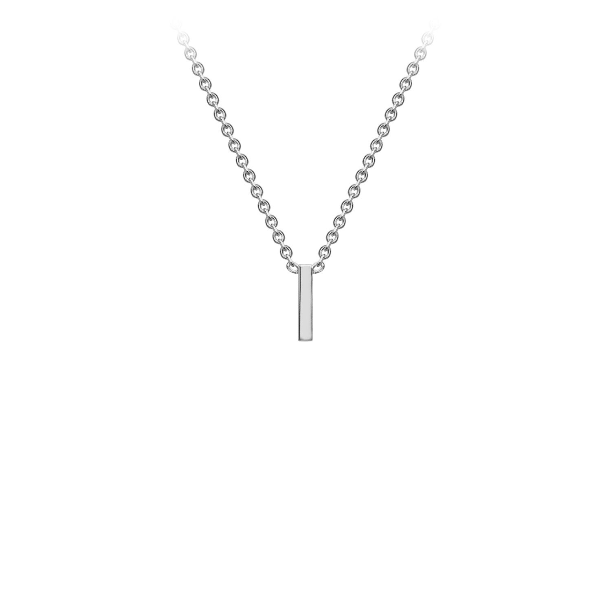 'I' INITIAL ADJUSTABLE NECKLACE - 9K WHITE GOLD