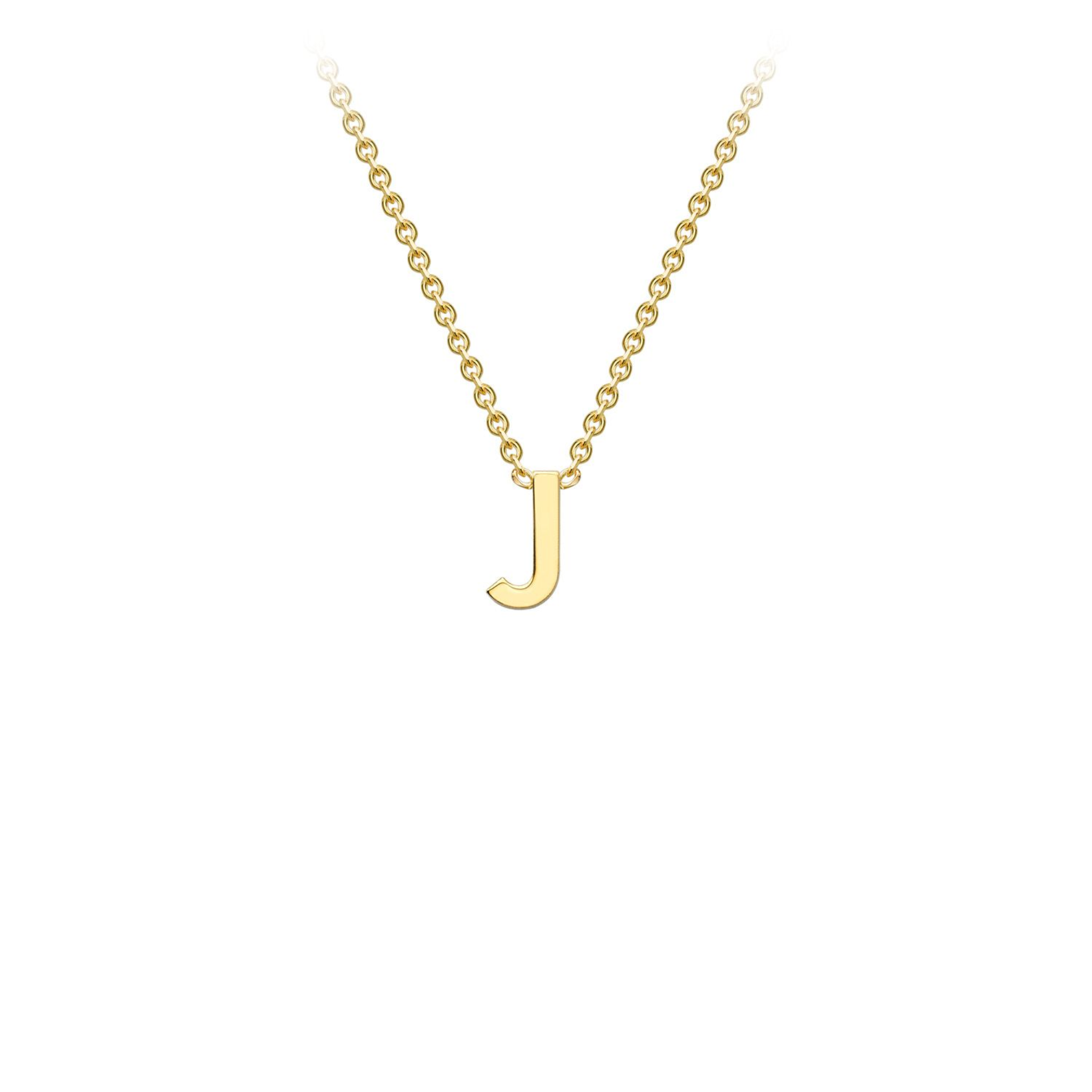 'J' INITIAL ADJUSTABLE NECKLACE - 9K YELLOW GOLD