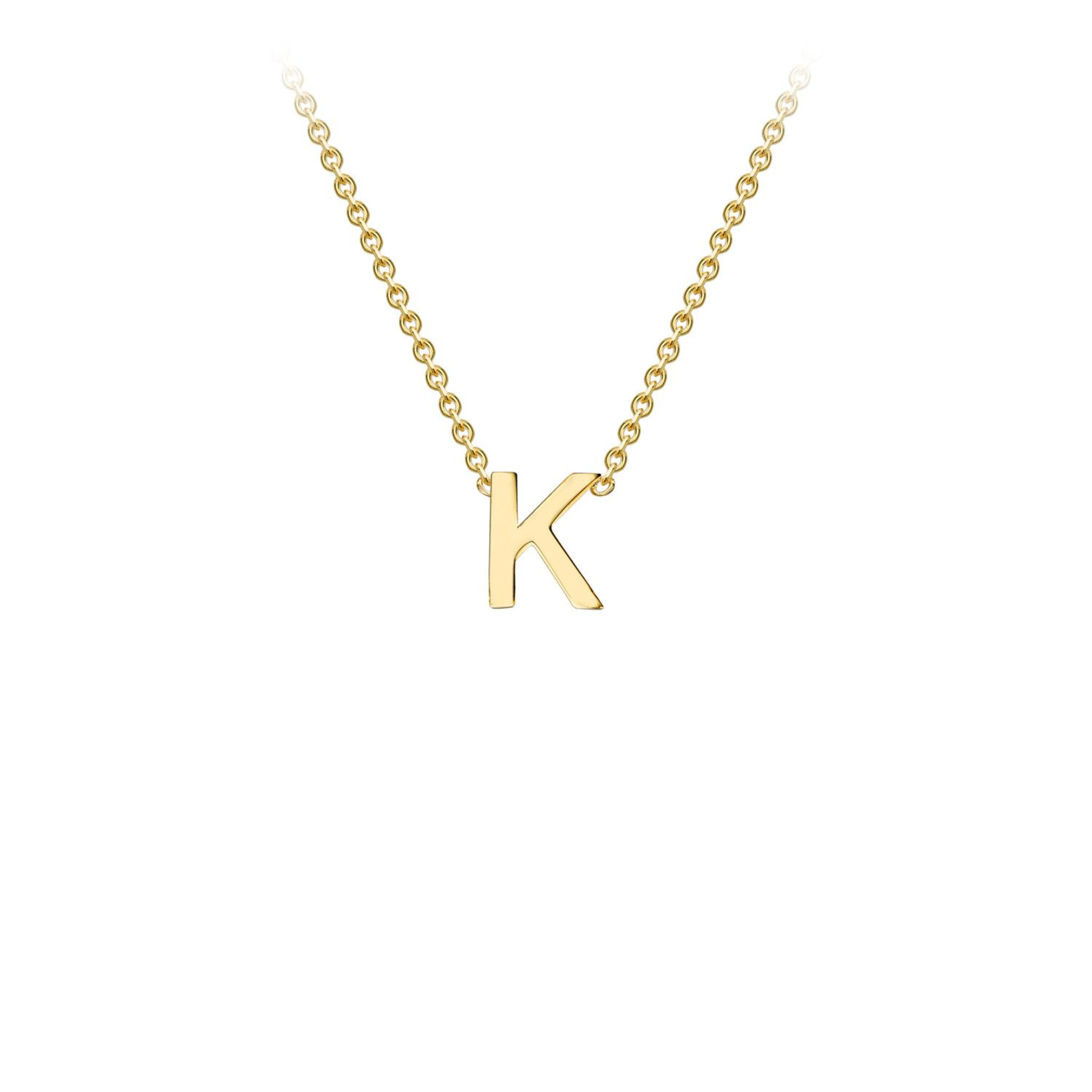 'K' INITIAL ADJUSTABLE NECKLACE - 9K YELLOW GOLD