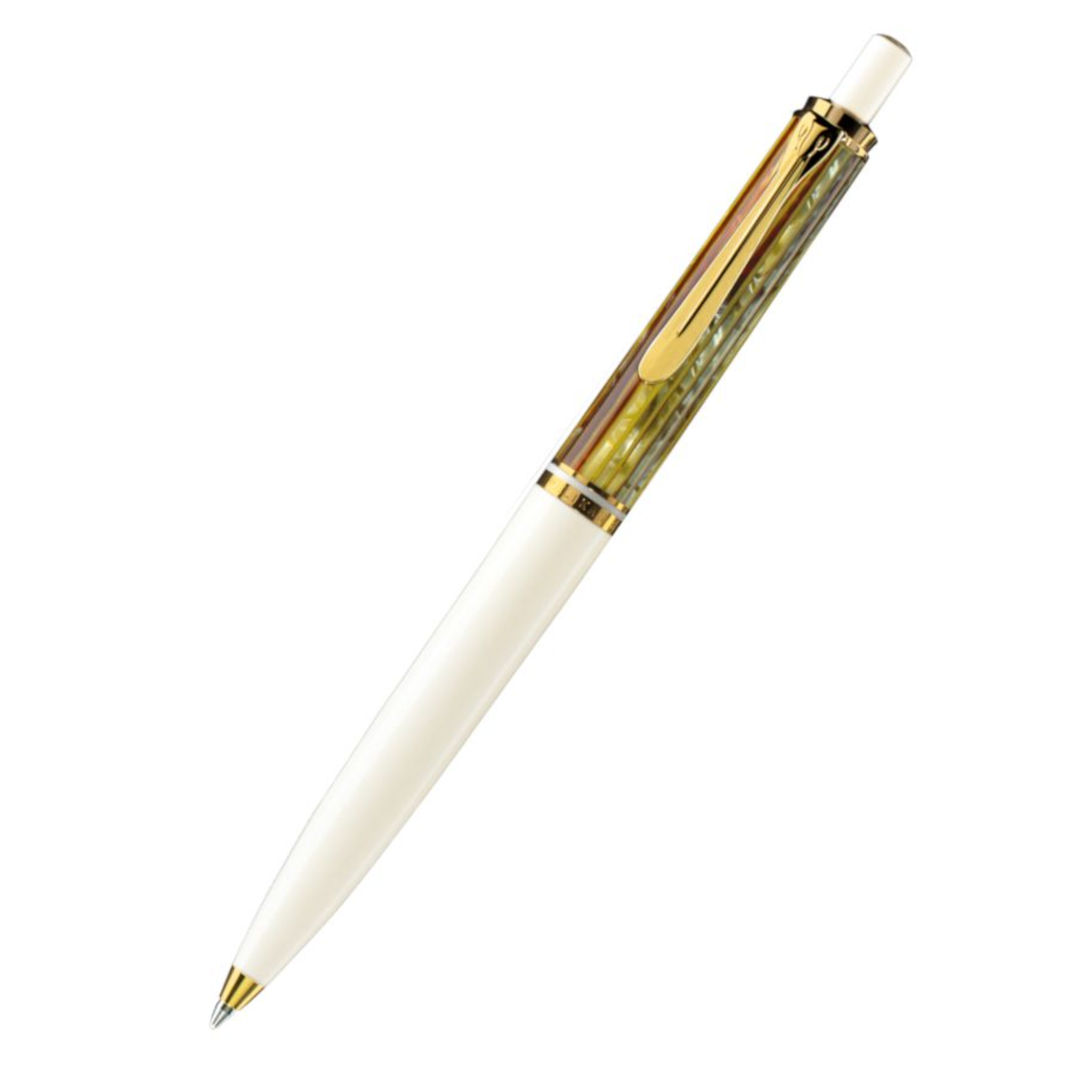 PELIKAN K400 BALLPOINT PEN GOLD TRIM - TORTOISESHELL WHITE