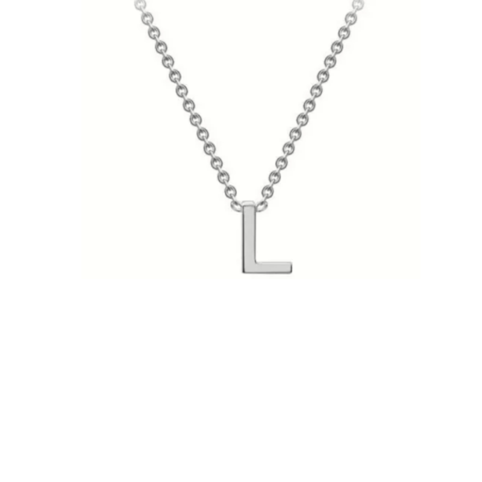 'L' INITIAL ADJUSTABLE NECKLACE - 9K WHITE GOLD