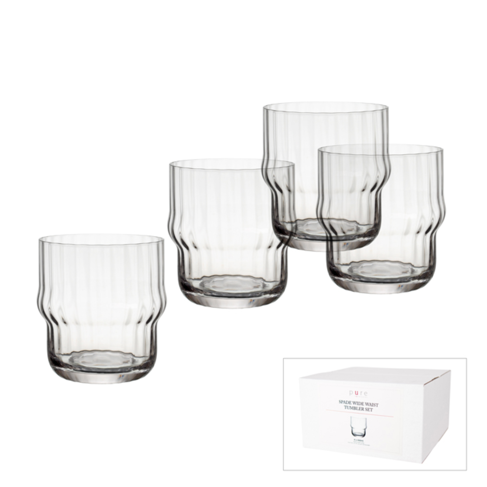 WIDE WASTE TUMBLER SET OF 4