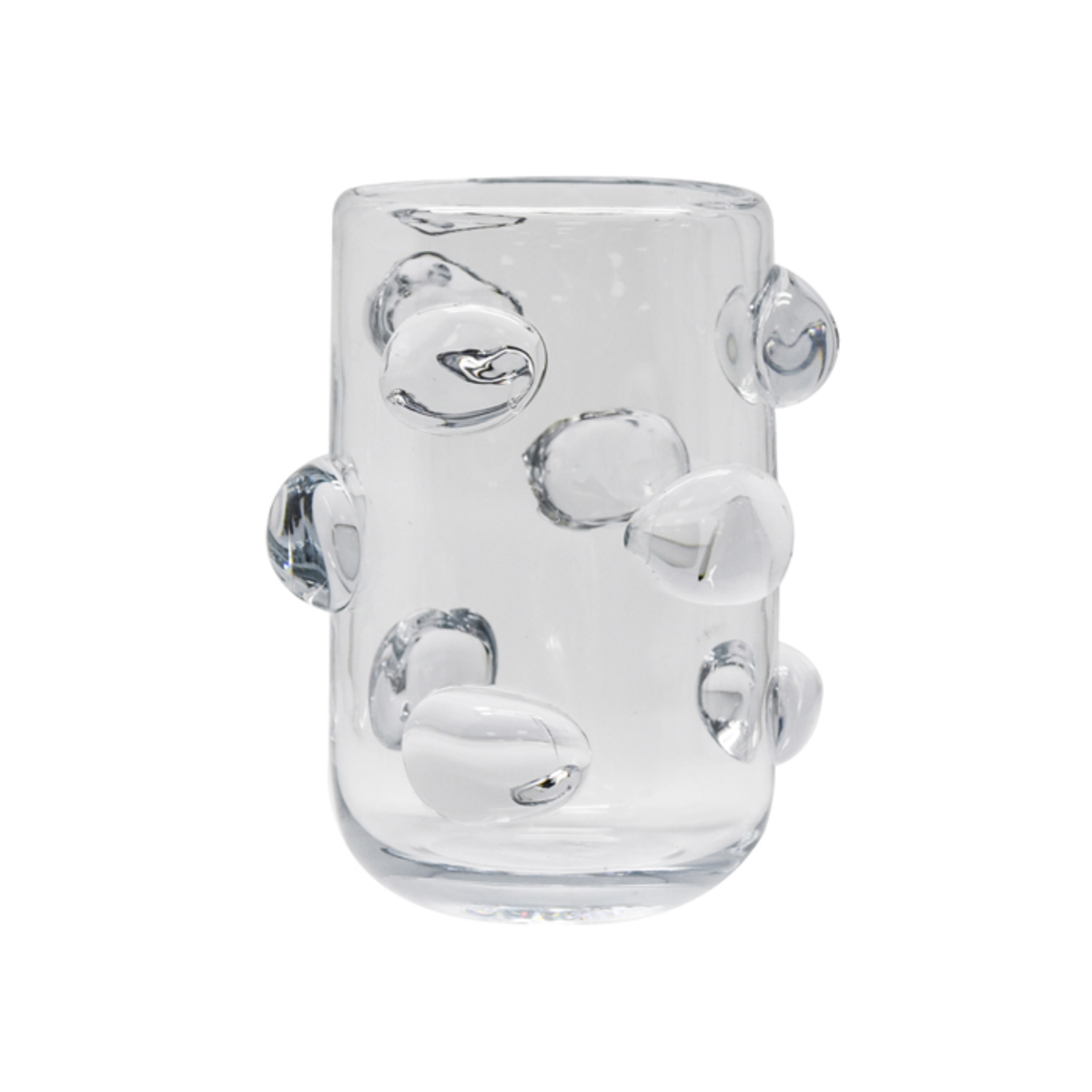 GLASS CLEAR DOT VASE SMALL