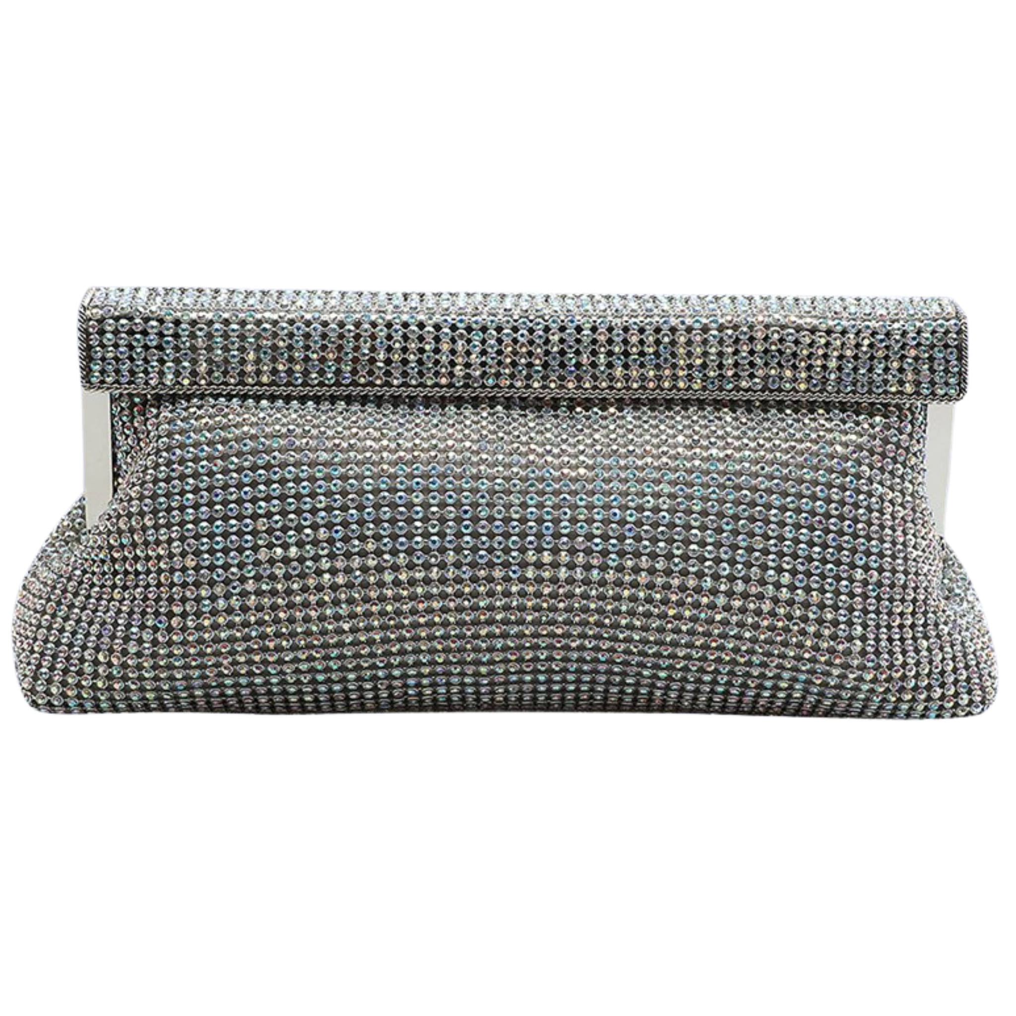 VERVE GLOMESH STYLE SILVER CLUTCH SILVER HARDWARE