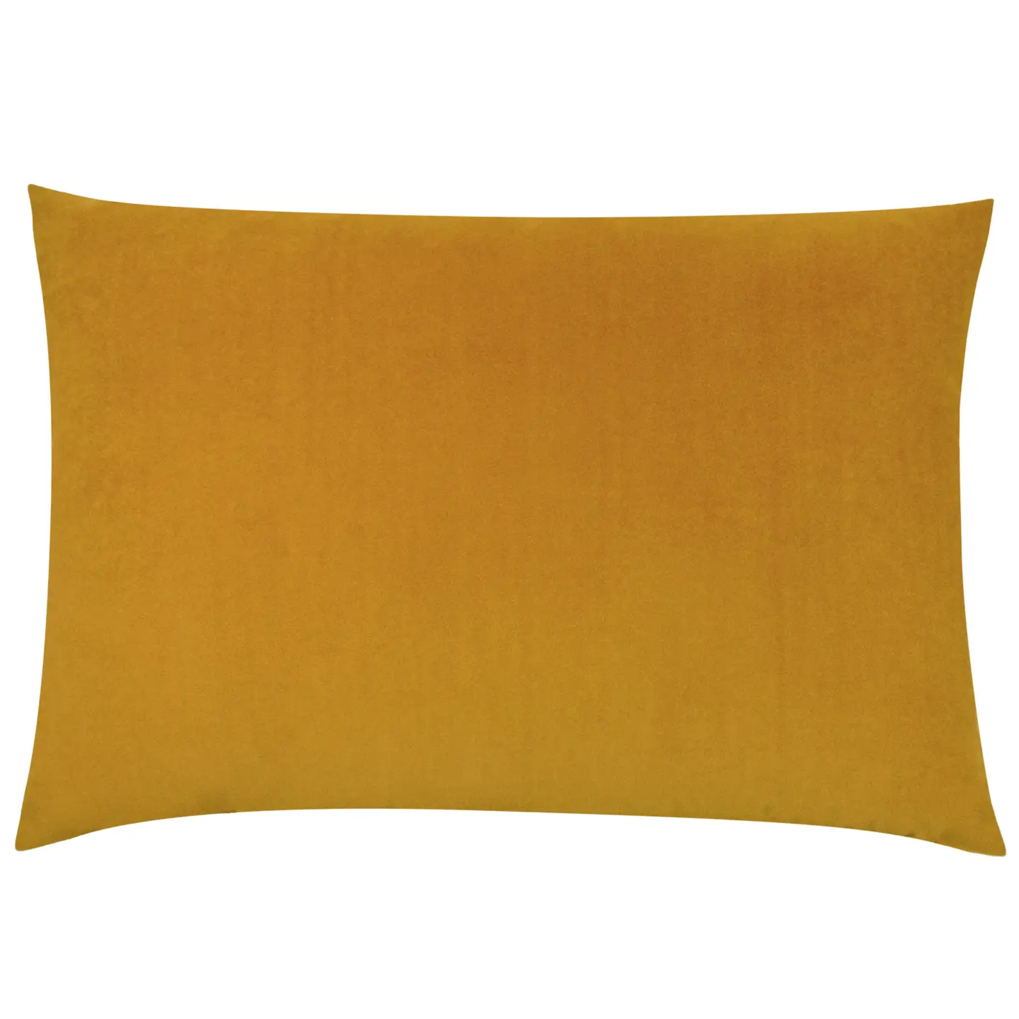CONTRA MUSTARD VELVET AND LINEN CUSHION WITH FEATHER INSERT - 30x60cm