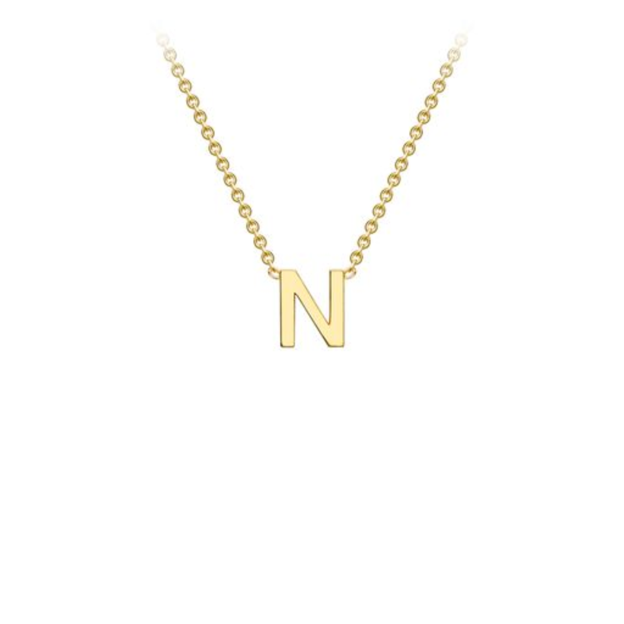 'N' INITIAL ADJUSTABLE NECKLACE - 9K YELLOW GOLD