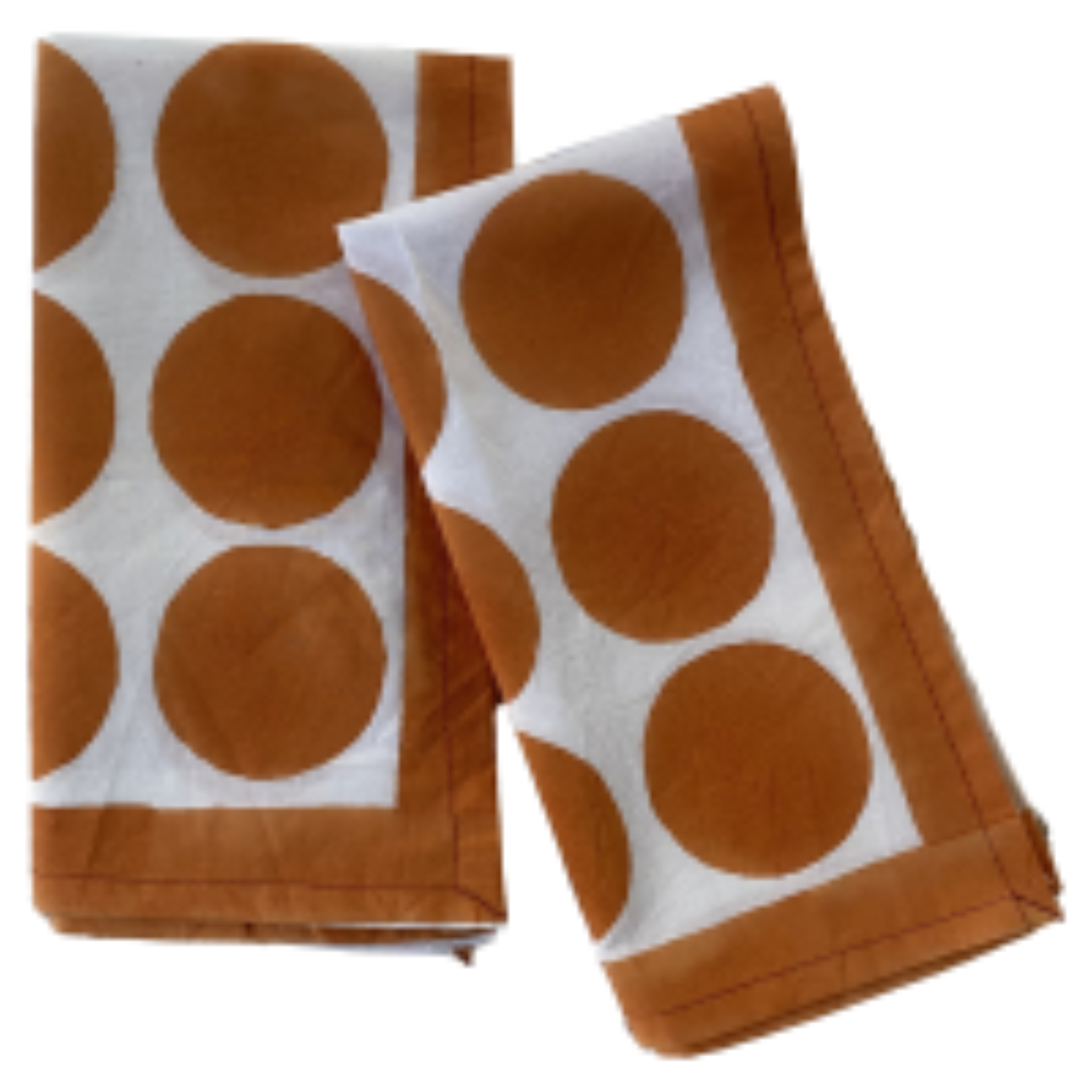 ORANGE POLKA DOT NAPKIN SET OF 4 COTTON