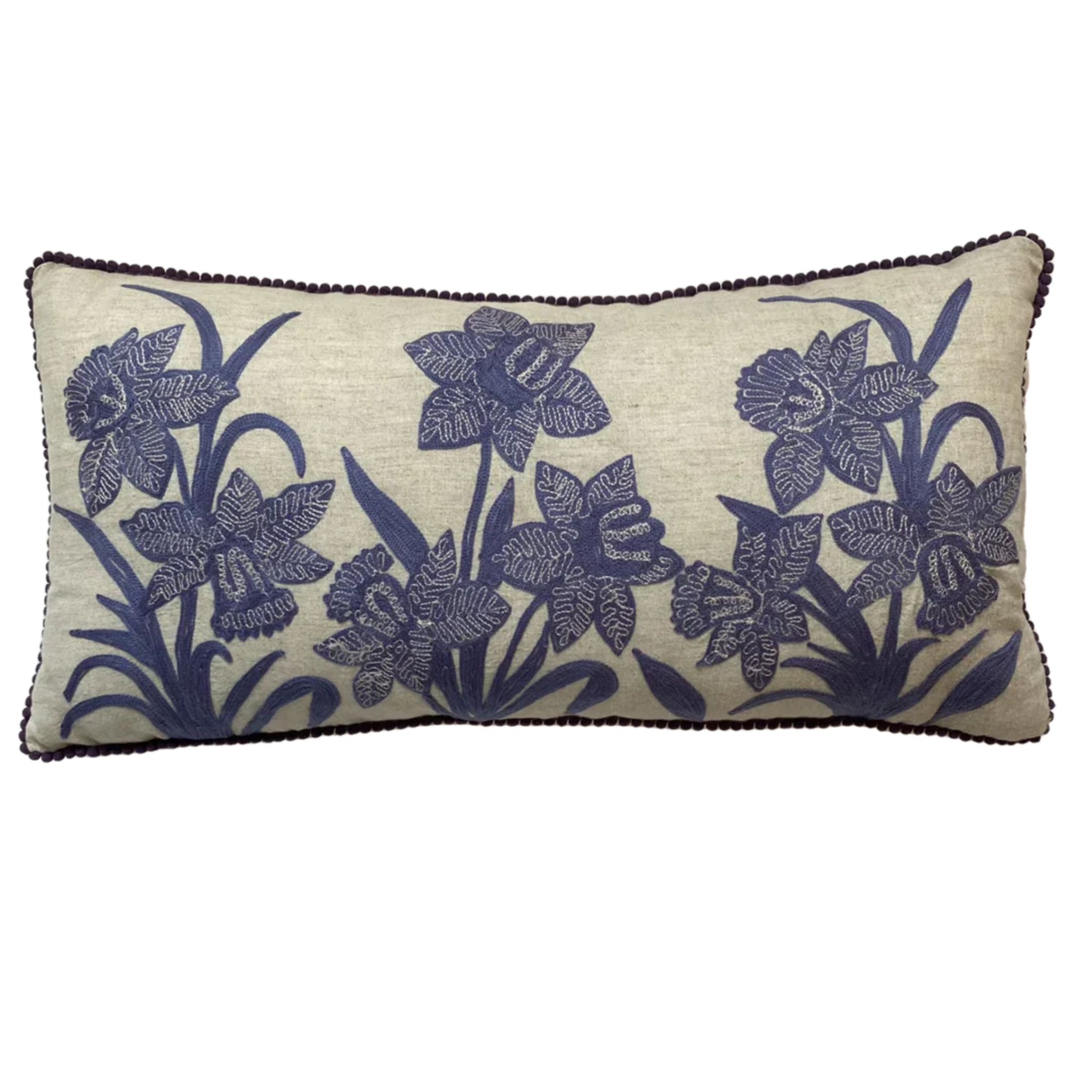 LAVENDER NARCISSUS LINEN LUMBAR CUSHION