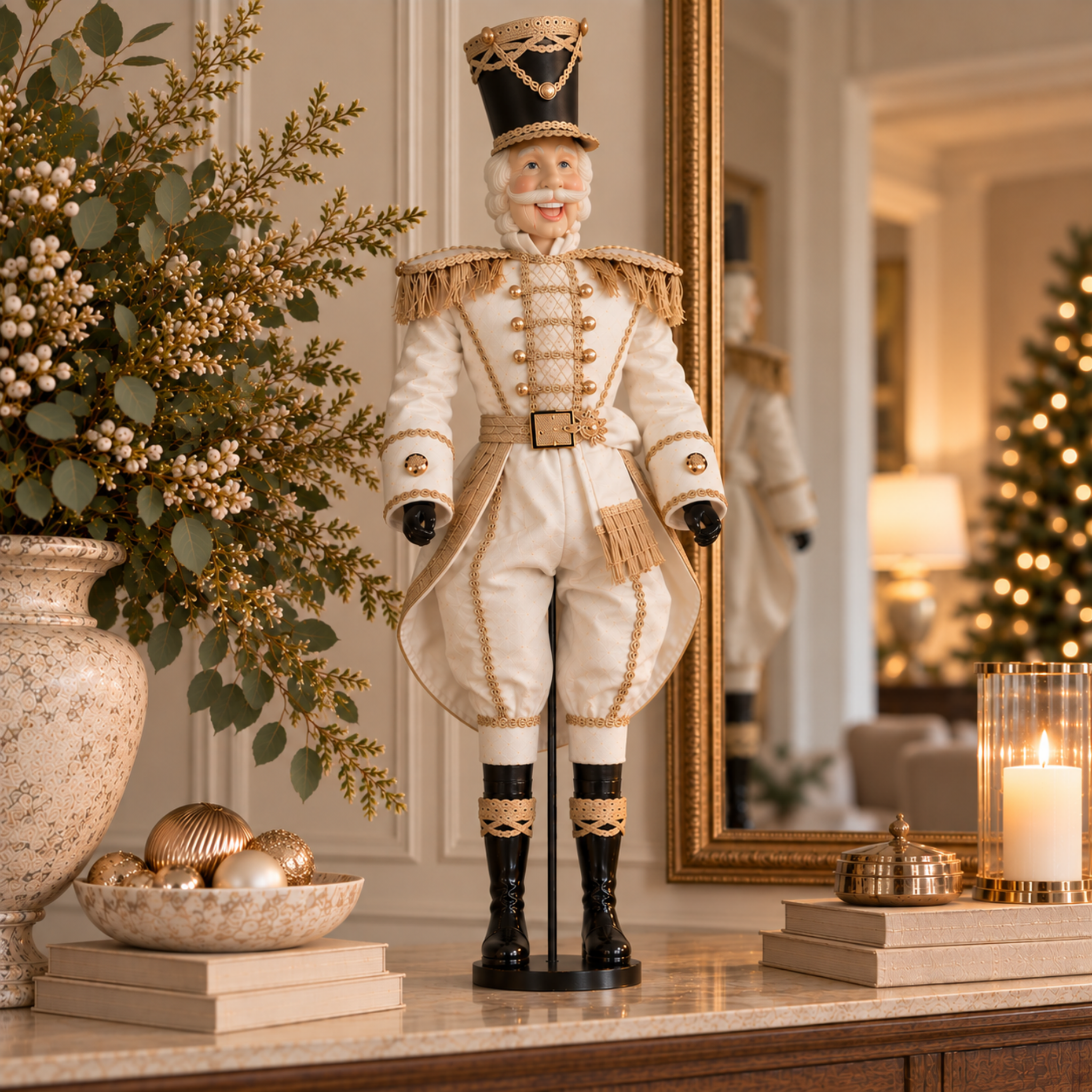 EIRIKUR WHITE & GOLD NUTCRACKER |LUCINDA ELDIN | 89CM